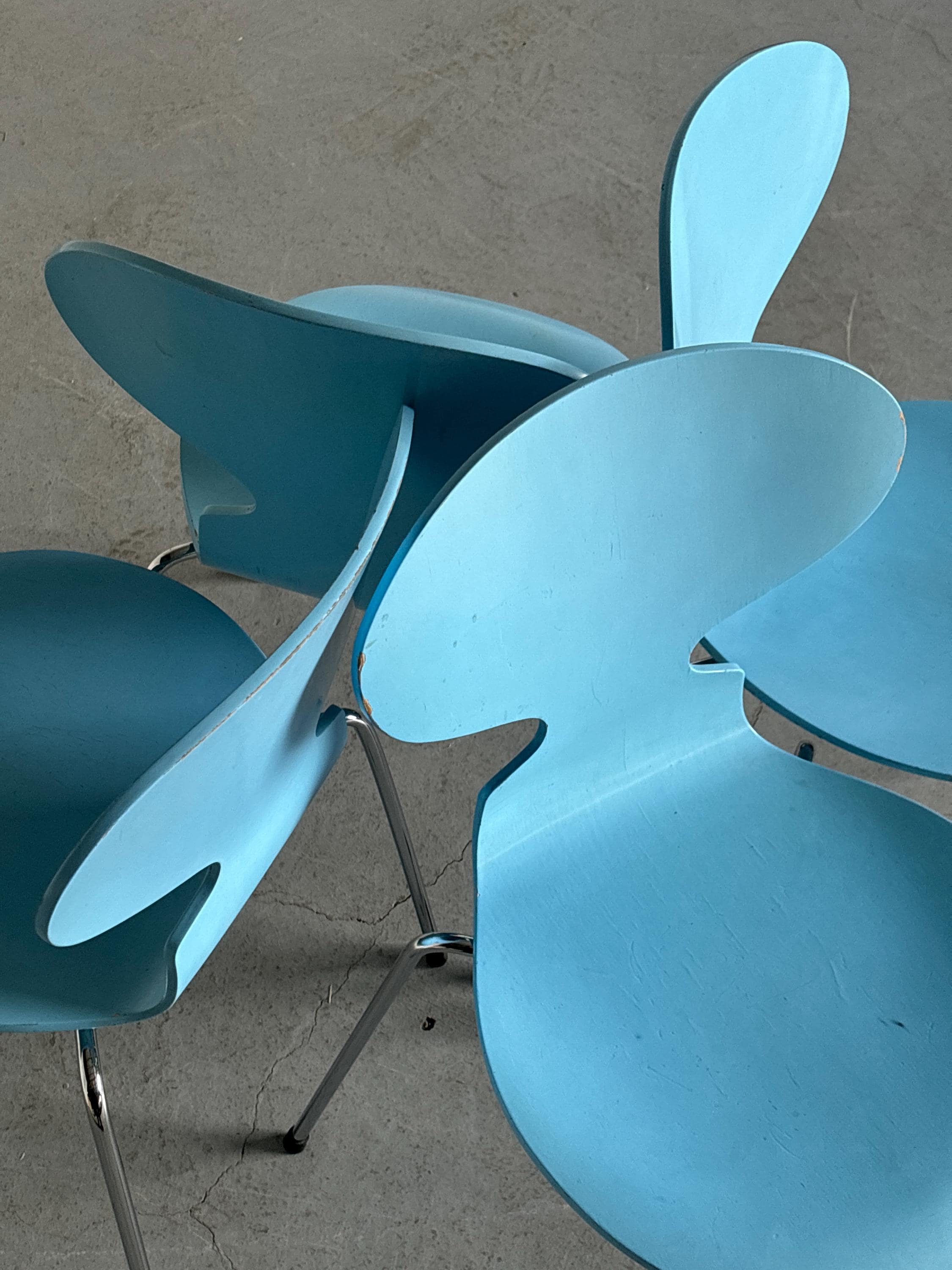 Model 3101 ‘Ant’ Chairs by Arne Jacobsen for Fritz Hansen, Light Blue