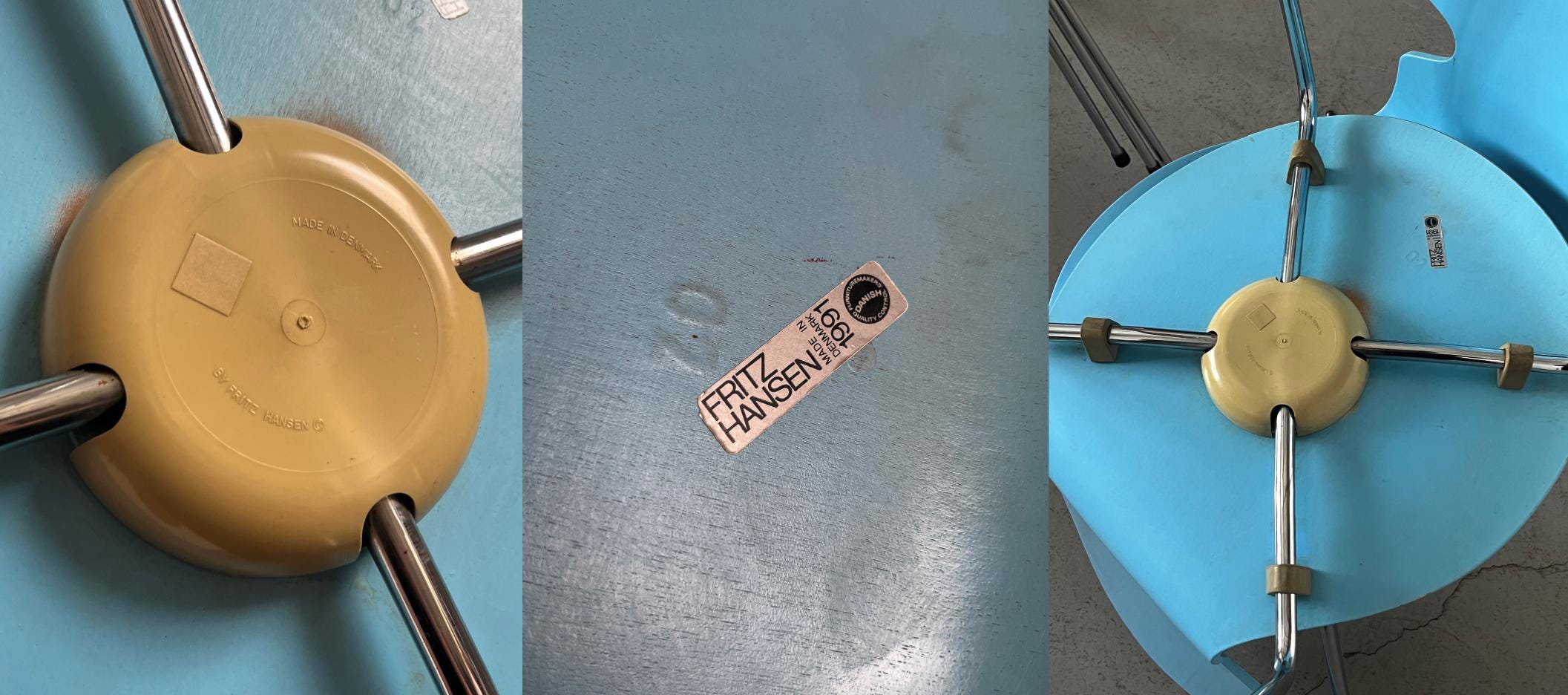 Model 3101 ‘Ant’ Chairs by Arne Jacobsen for Fritz Hansen, Light Blue