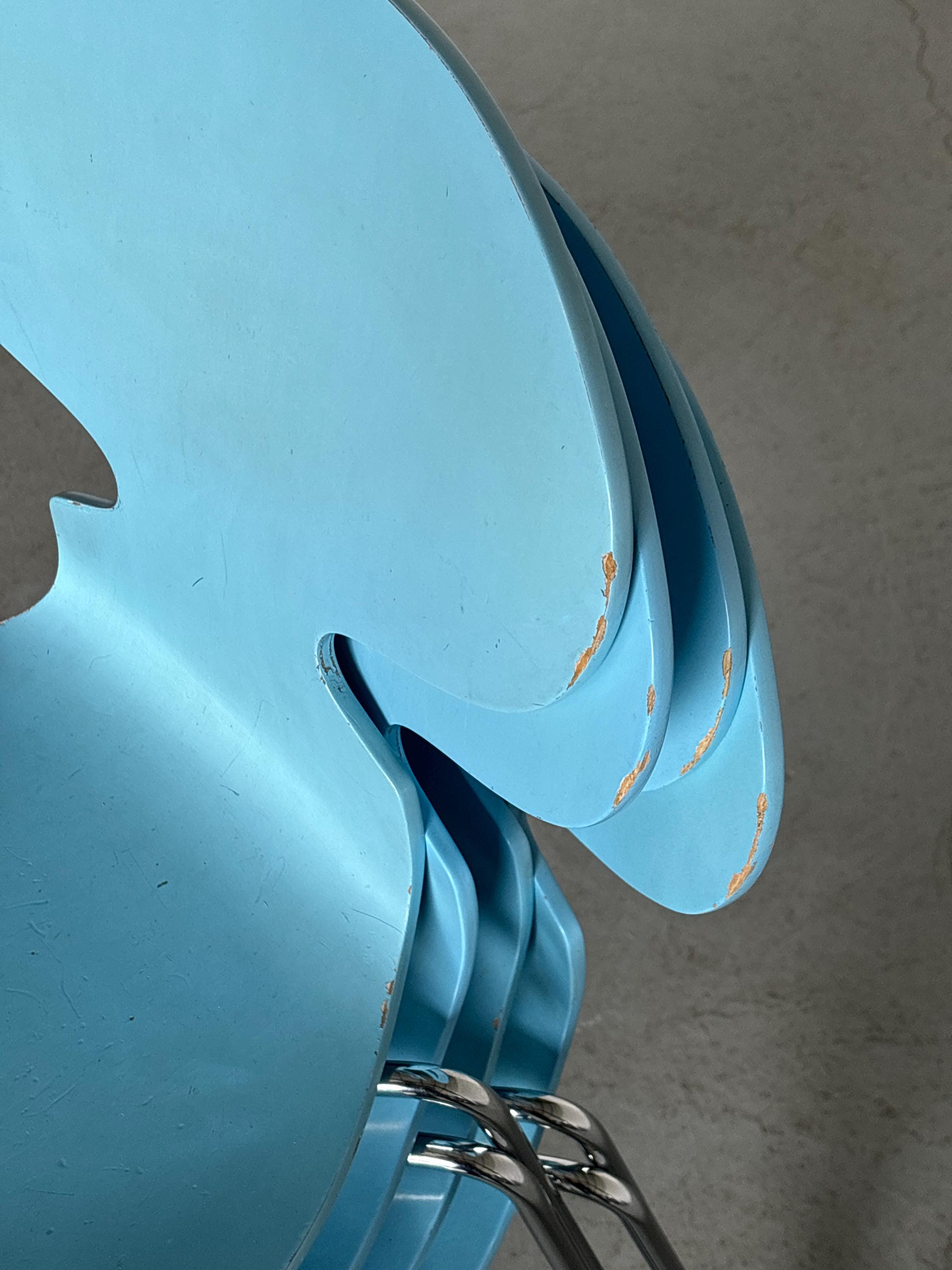 Model 3101 ‘Ant’ Chairs by Arne Jacobsen for Fritz Hansen, Light Blue