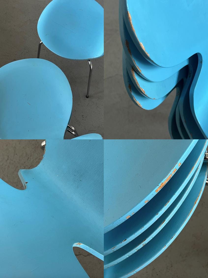 Model 3101 ‘Ant’ Chairs by Arne Jacobsen for Fritz Hansen, Light Blue