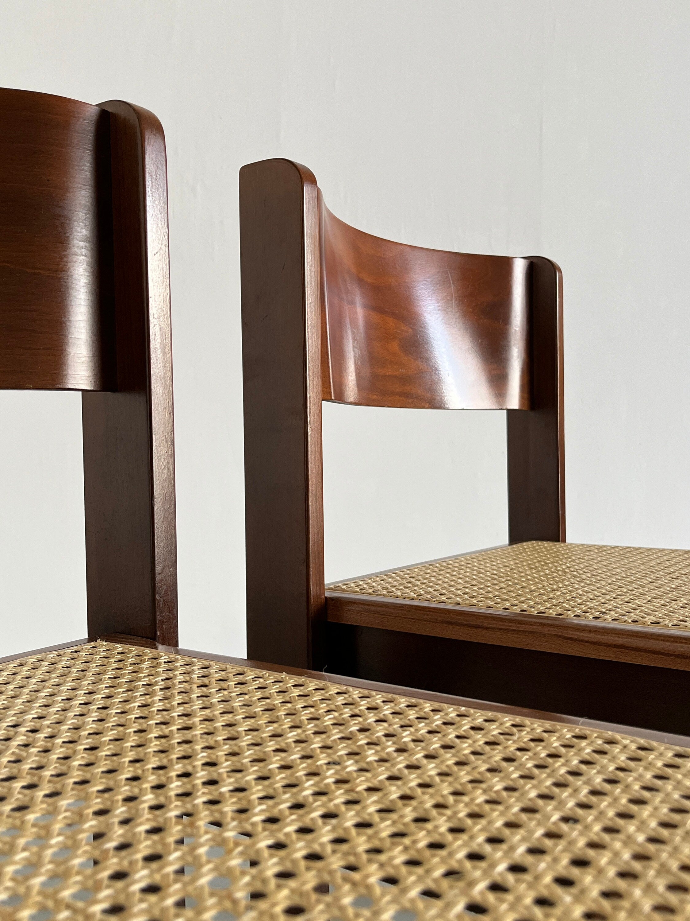 Constructivist Wooden Dining Chairs by Wiesner Hager, Pair