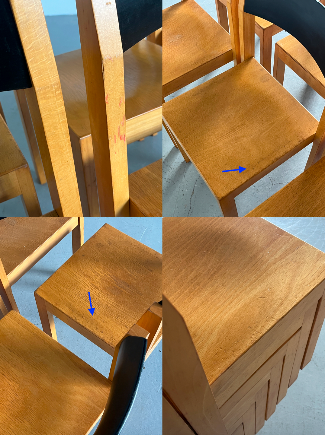 Minimalist Dining Chairs in Lacquered Beechwood