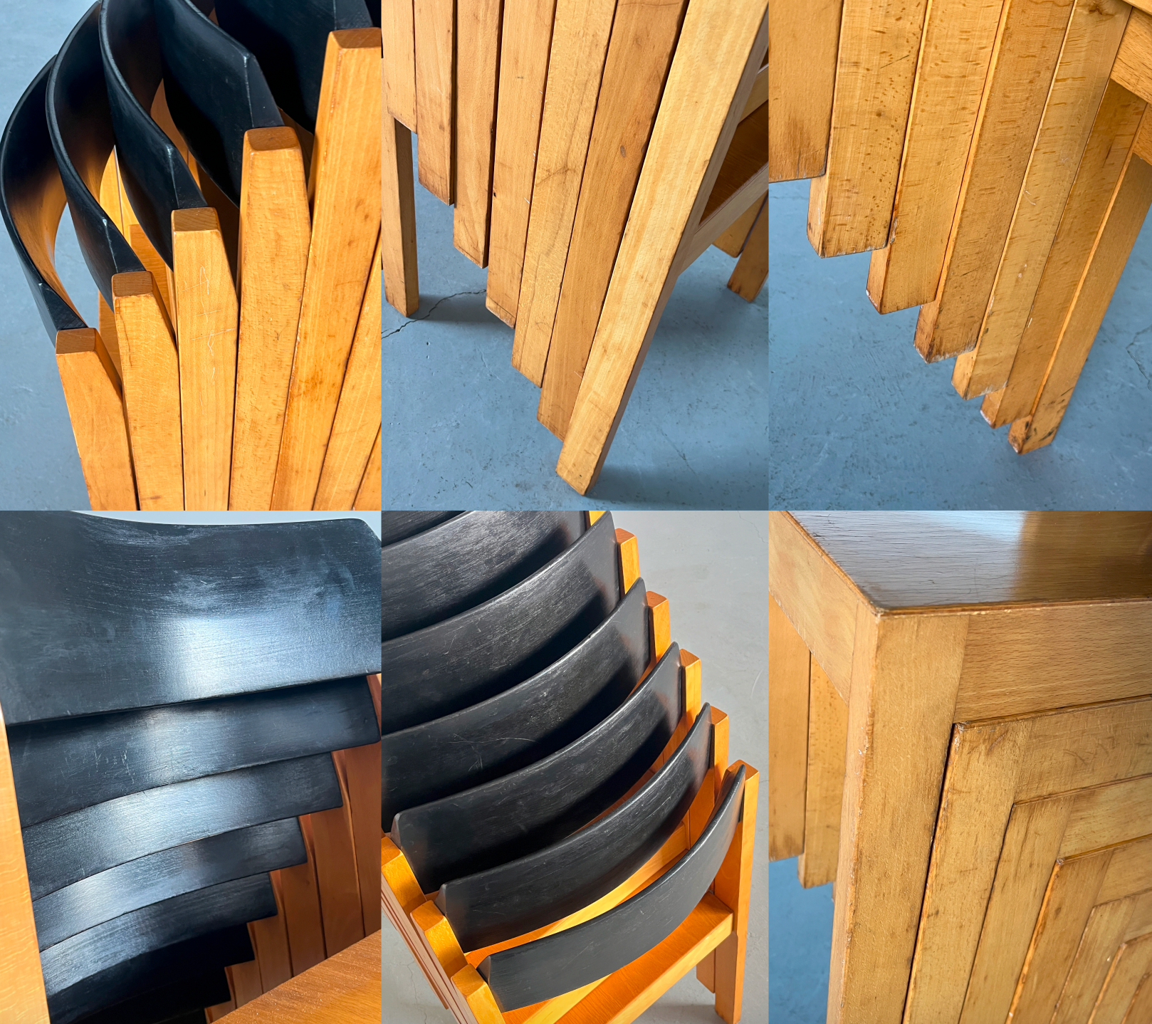 Minimalist Dining Chairs in Lacquered Beechwood