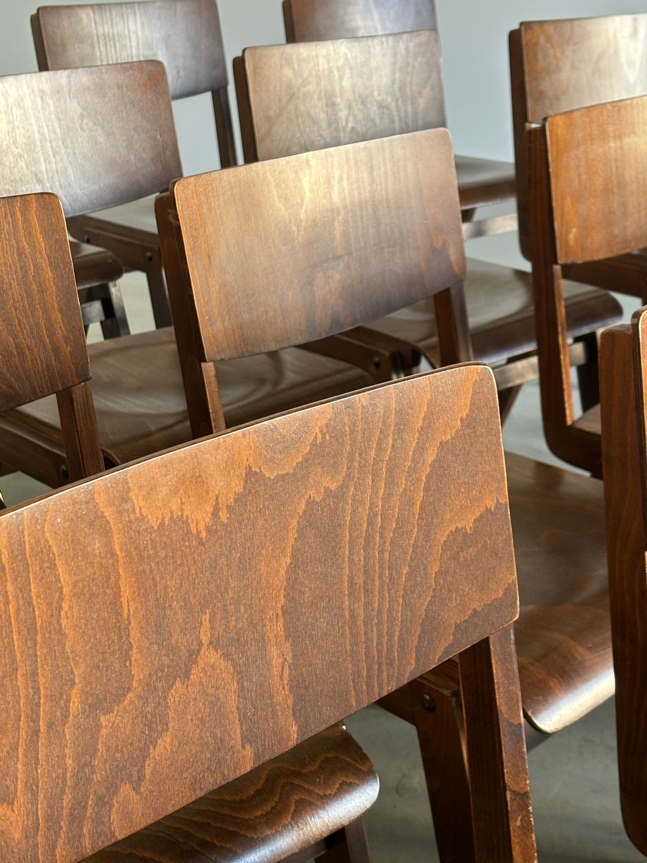 Bistro or Café Chairs in Stained Beechwood