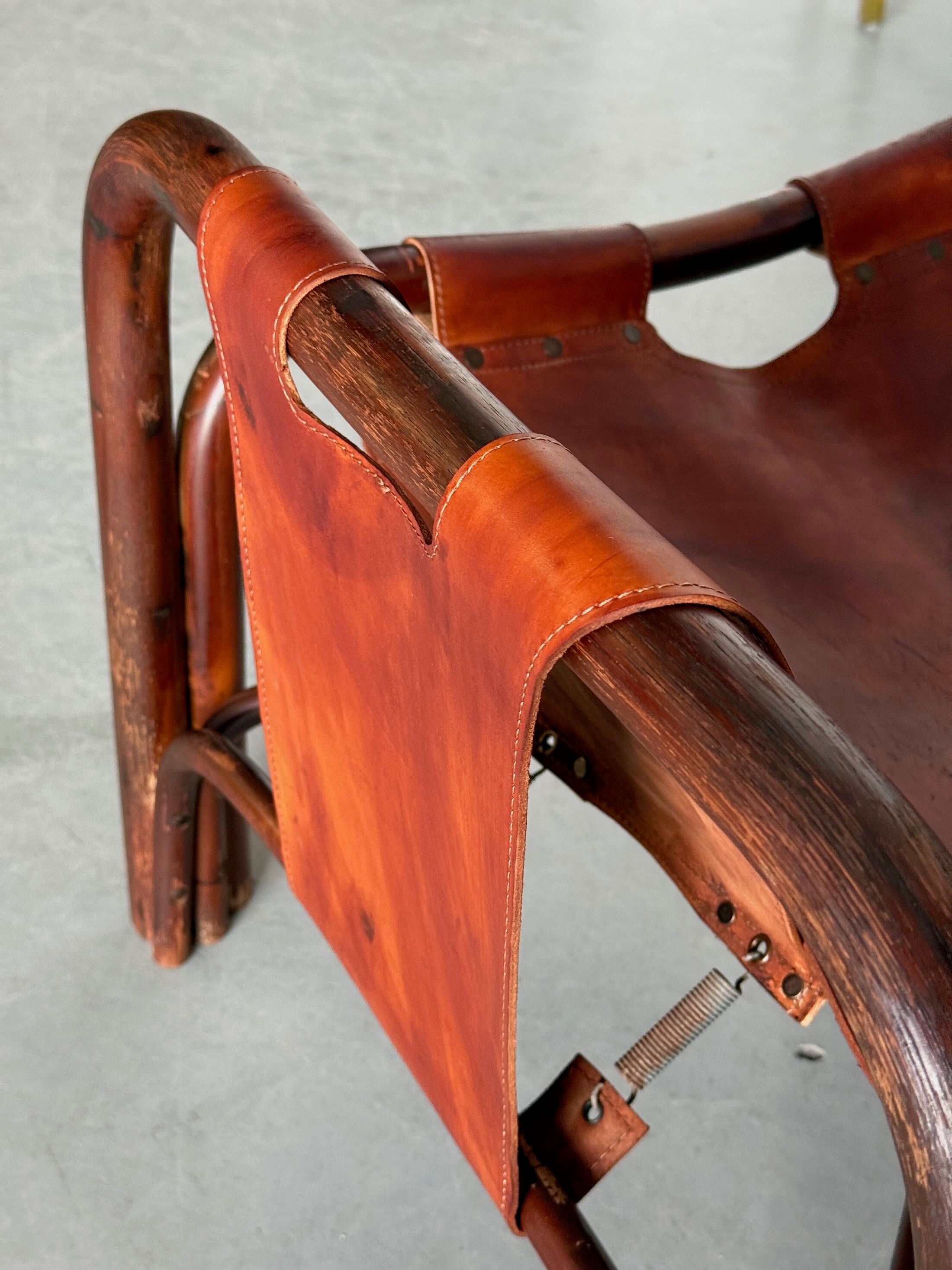 Tito Agnoli Leather Safari Chairs for Bonacina