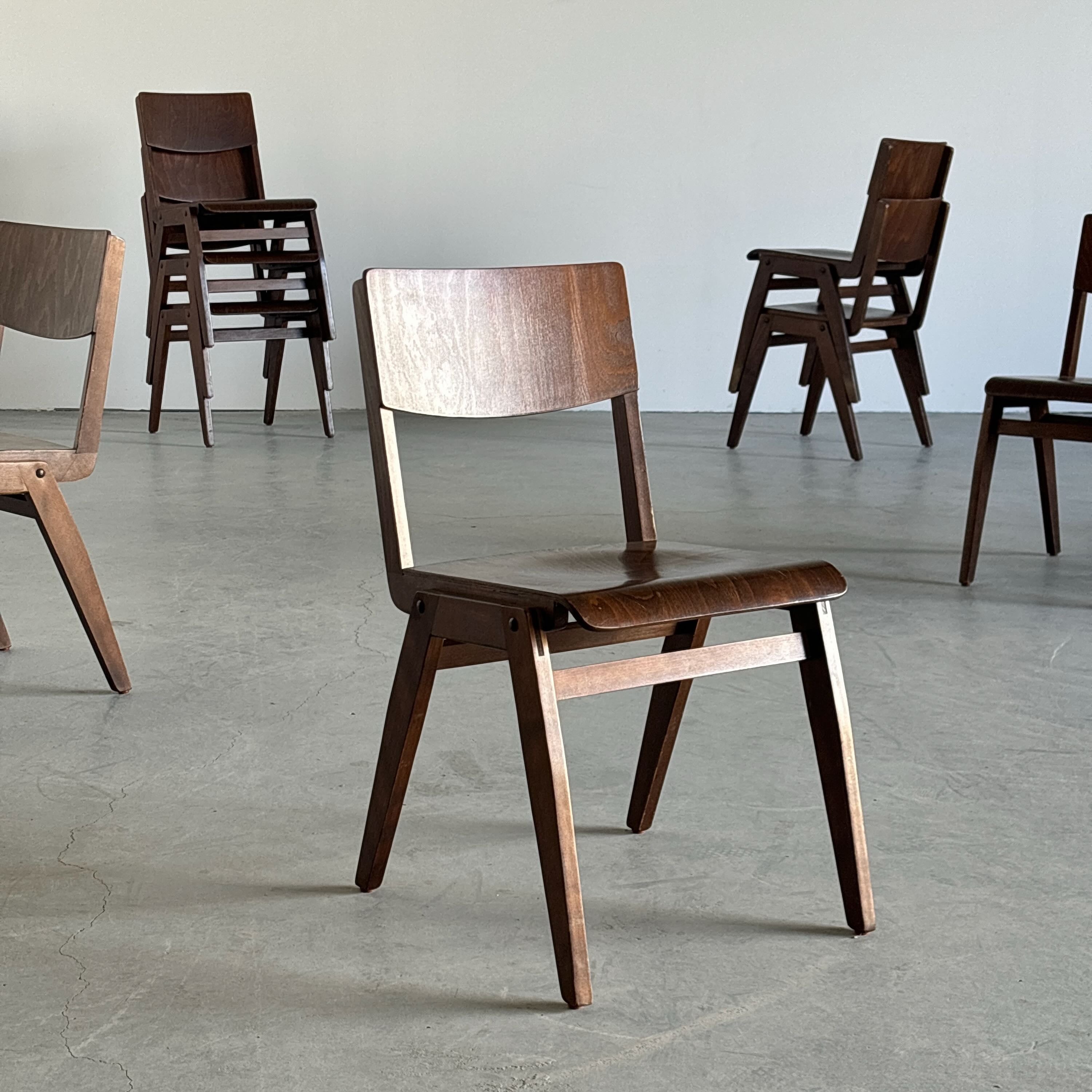 Bistro or Café Chairs in Stained Beechwood