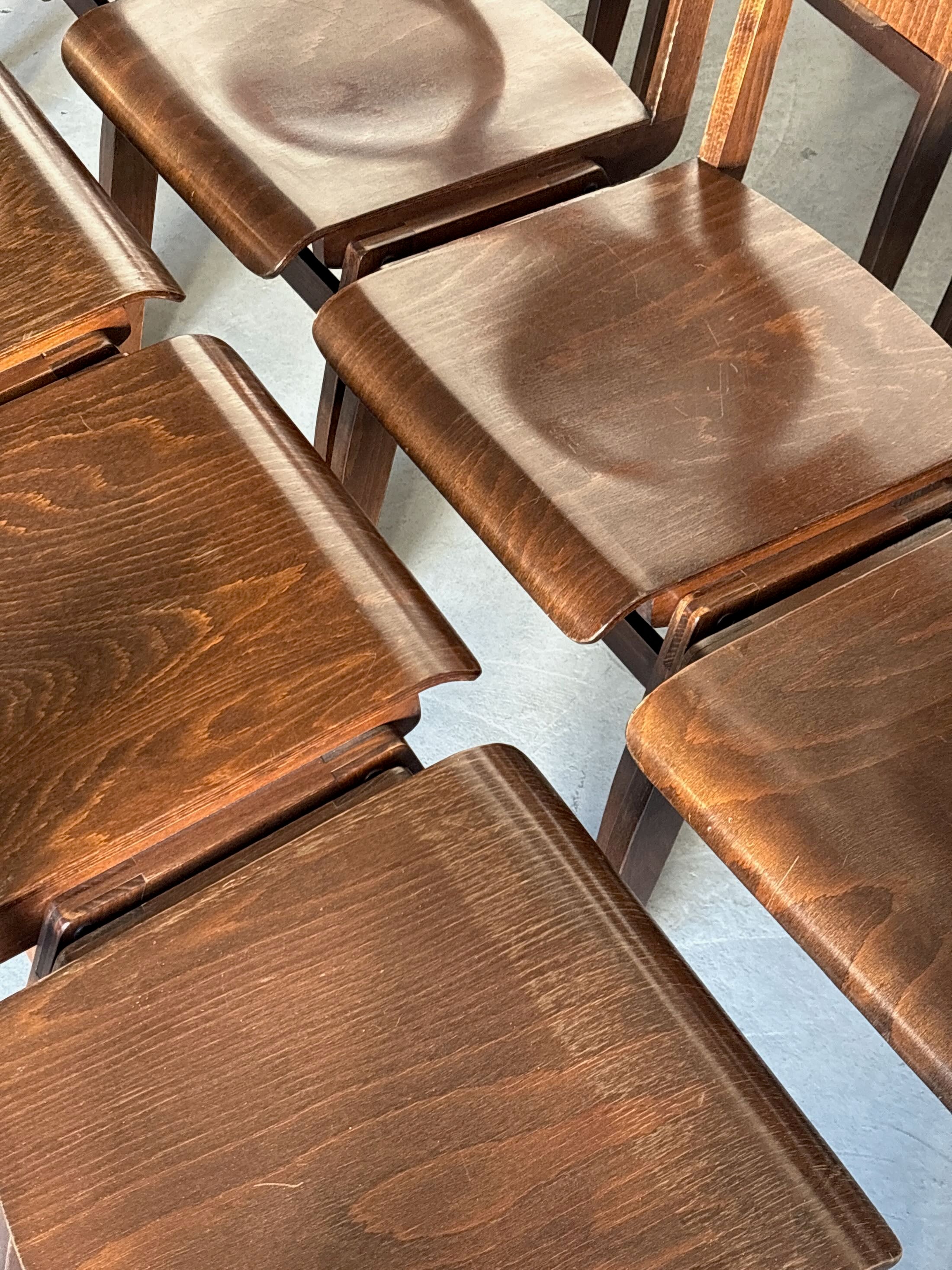 Bistro or Café Chairs in Stained Beechwood