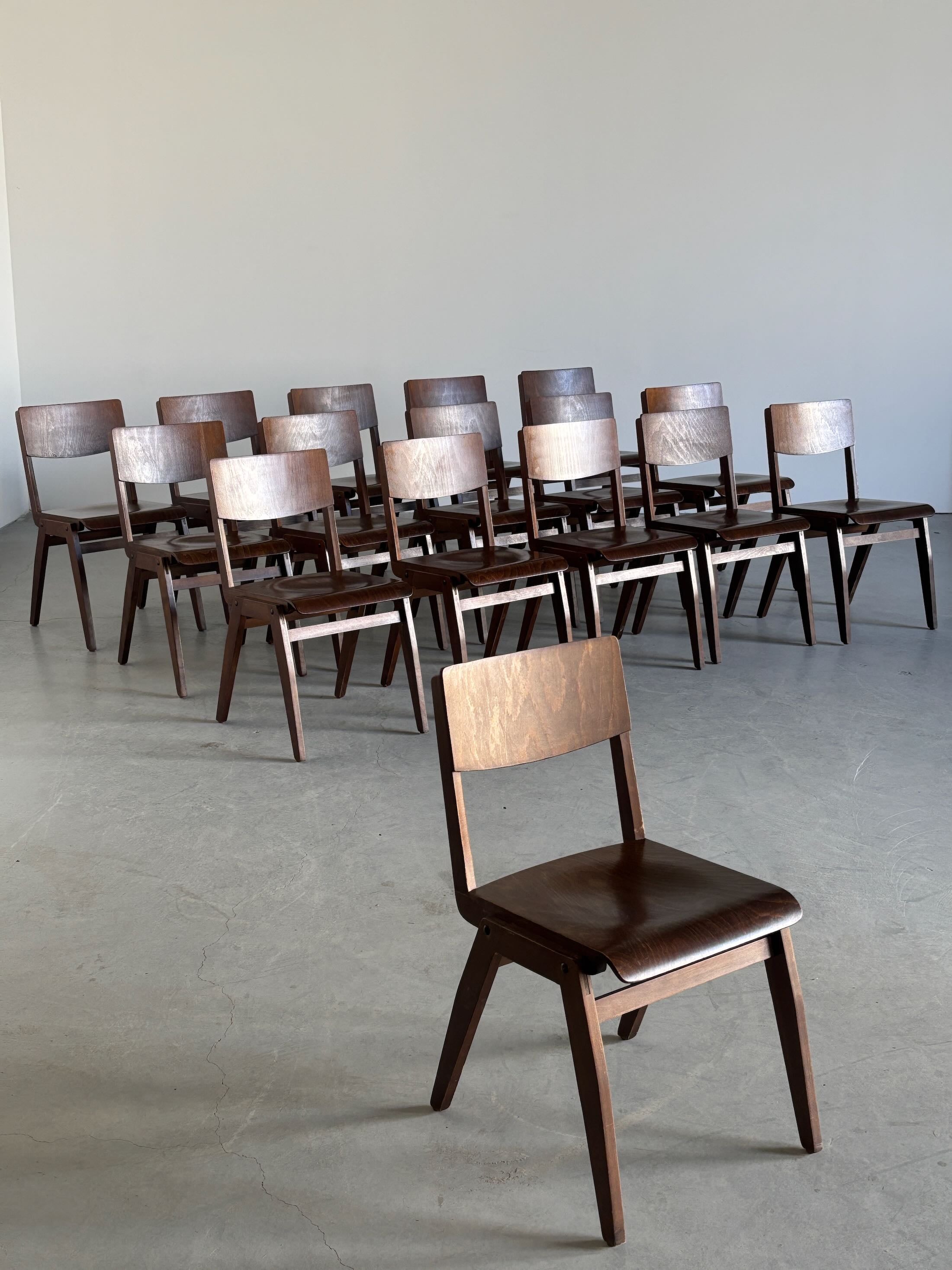 Bistro or Café Chairs in Stained Beechwood