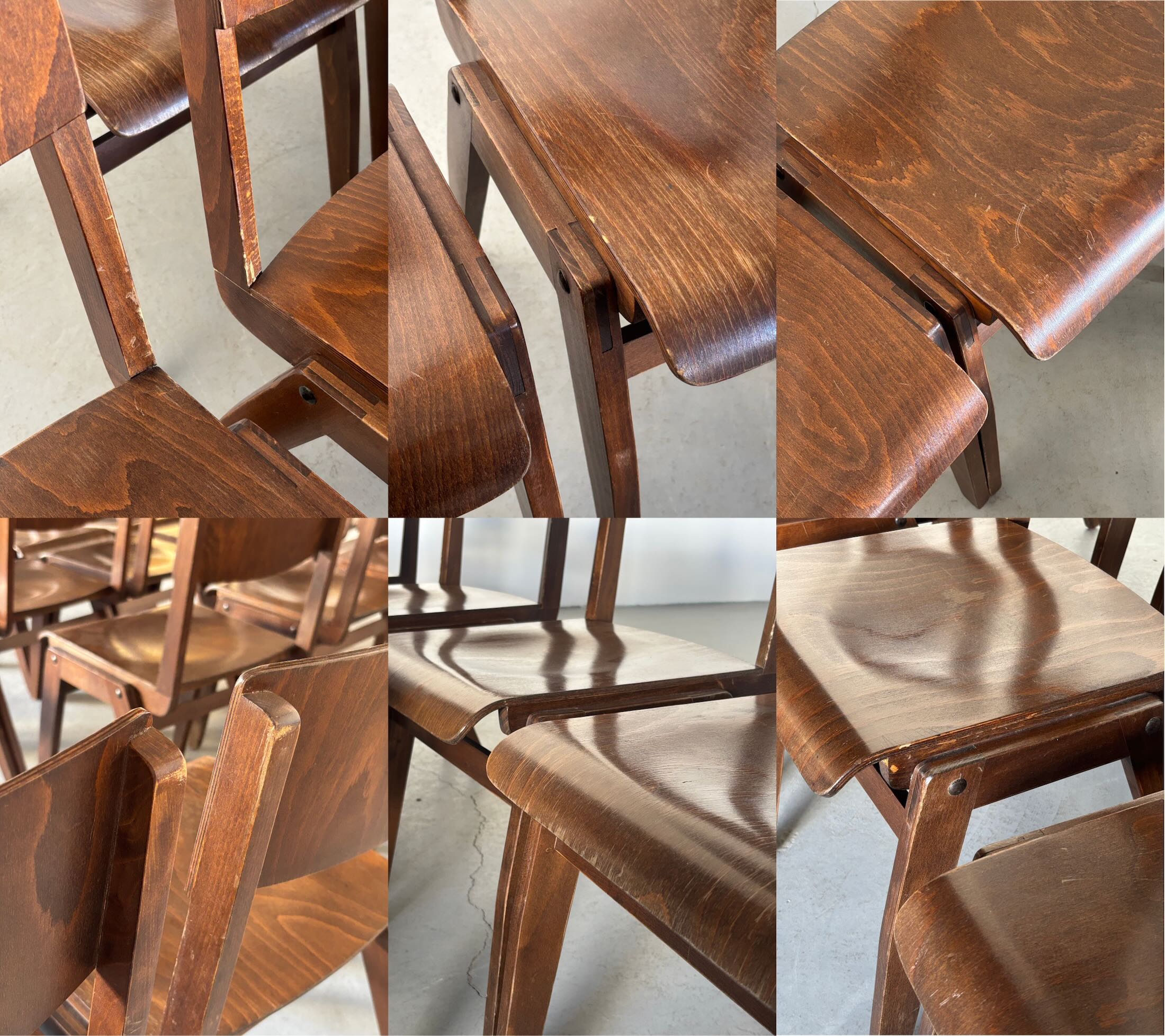 Bistro or Café Chairs in Stained Beechwood