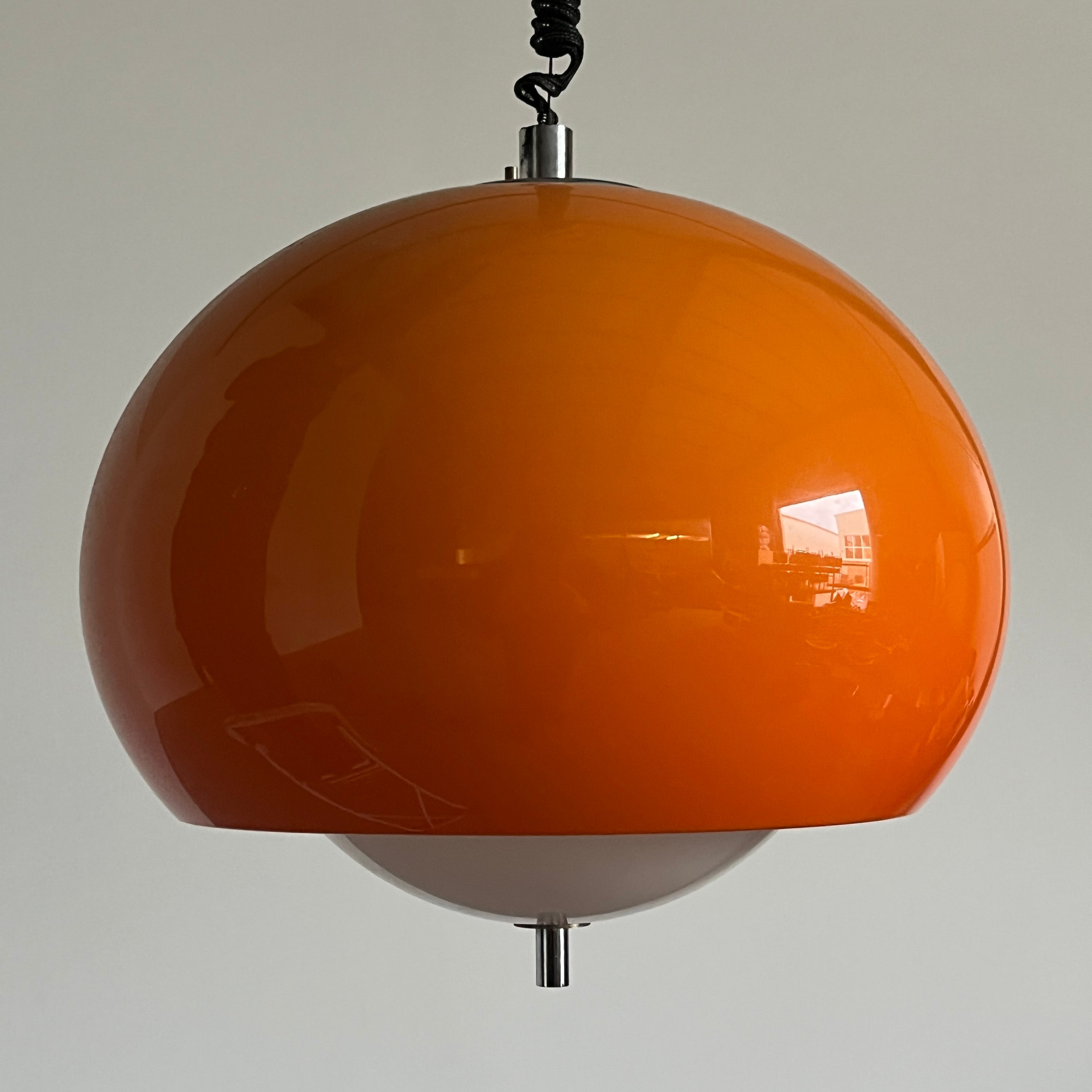 Orange ‘Burgos’ Pendant Lamp by Meblo for Harvey Guzzini