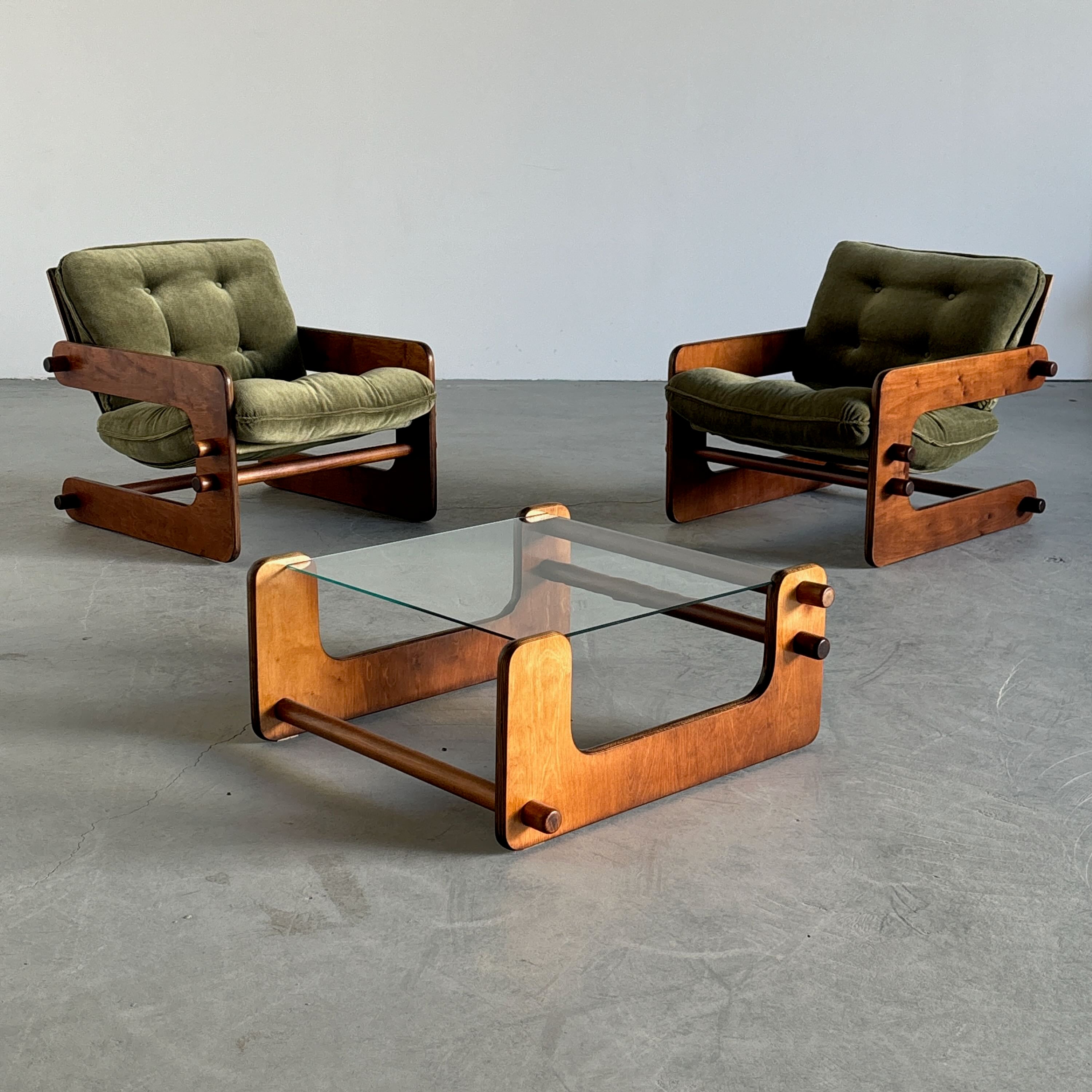 Cantilever Sling Lounge Chairs