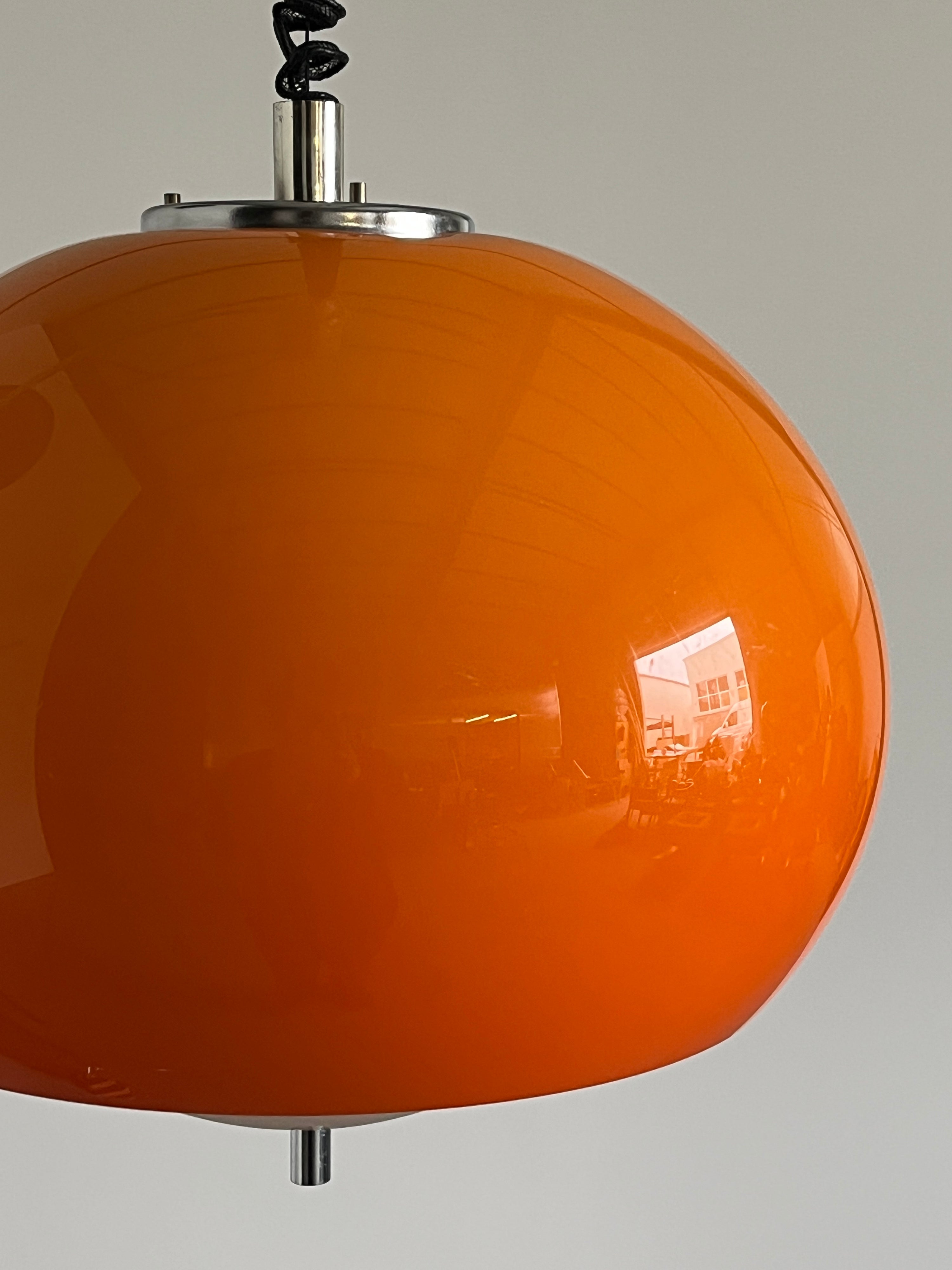 Orange ‘Burgos’ Pendant Lamp by Meblo for Harvey Guzzini