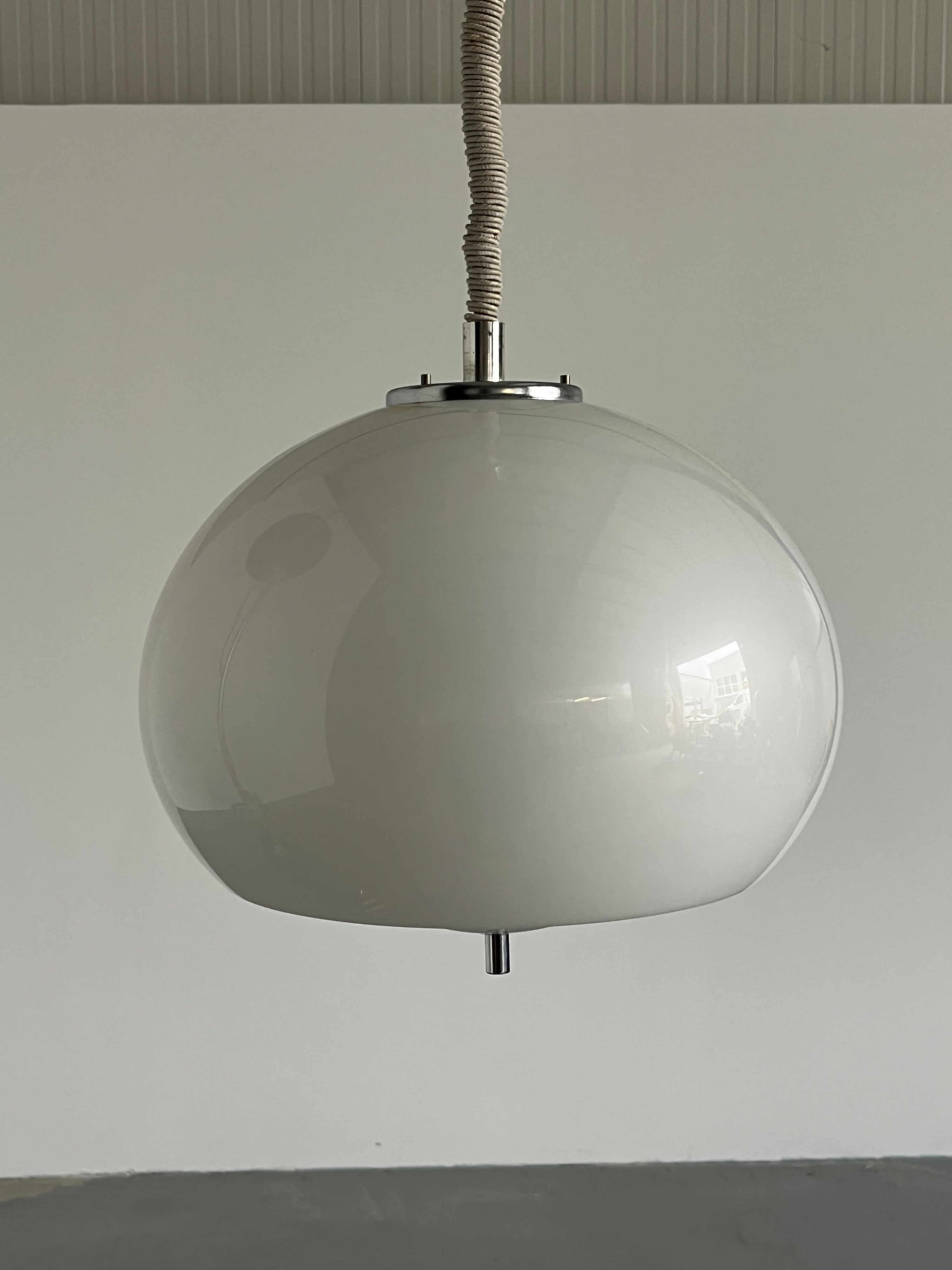 White ‘Burgos’ Pendant Lamp by Meblo for Harvey Guzzini