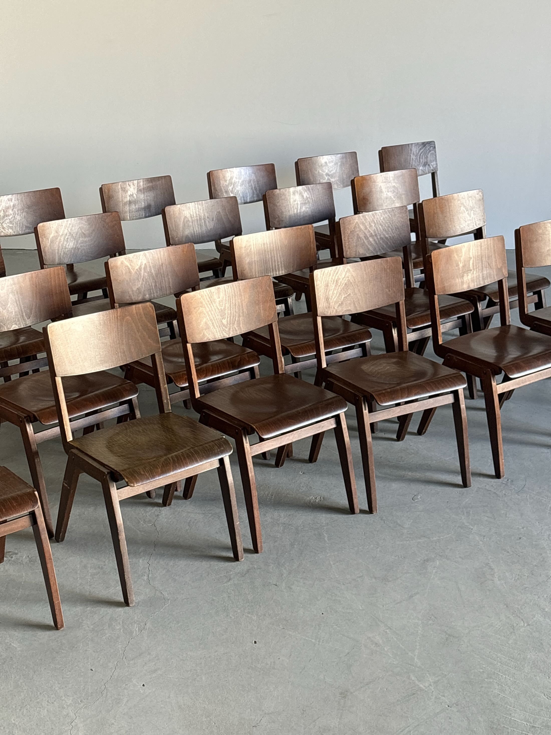 Bistro or Café Chairs in Stained Beechwood