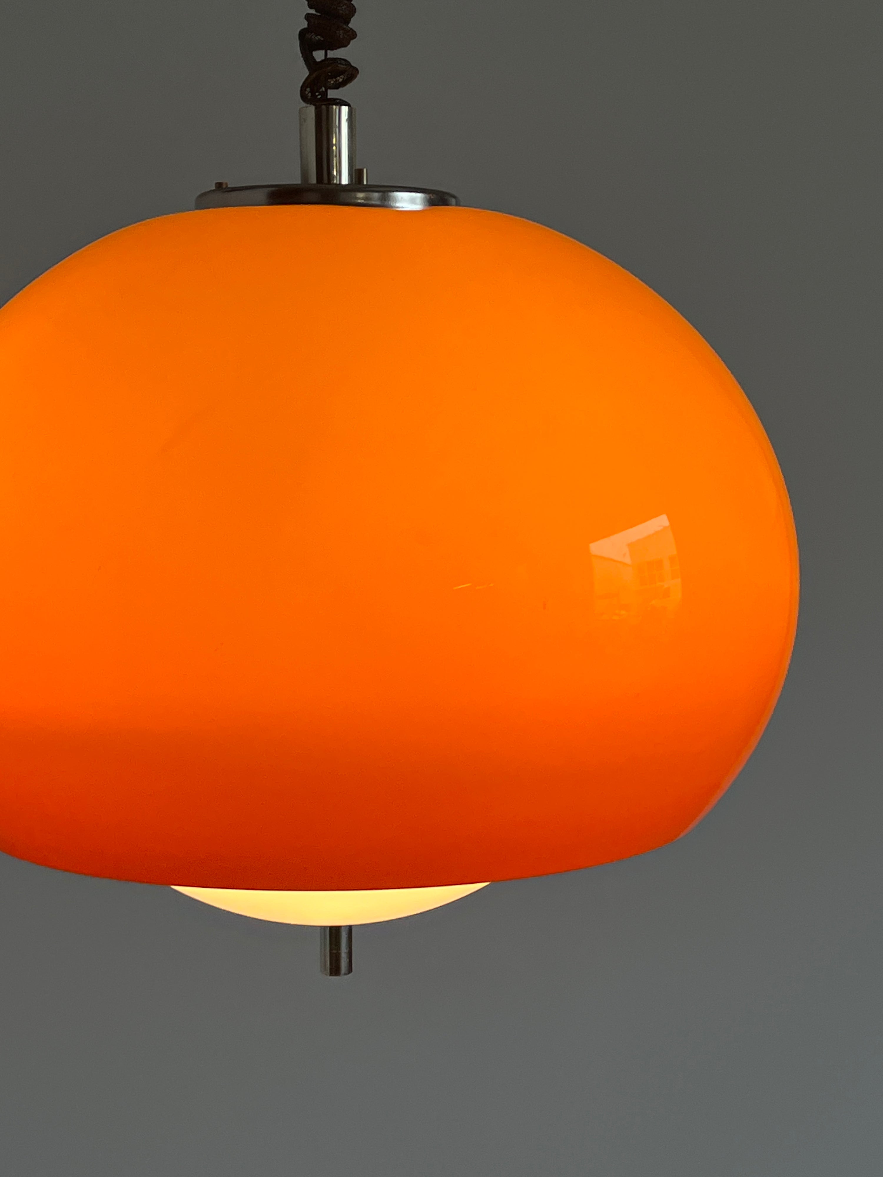 Orange ‘Burgos’ Pendant Lamp by Meblo for Harvey Guzzini