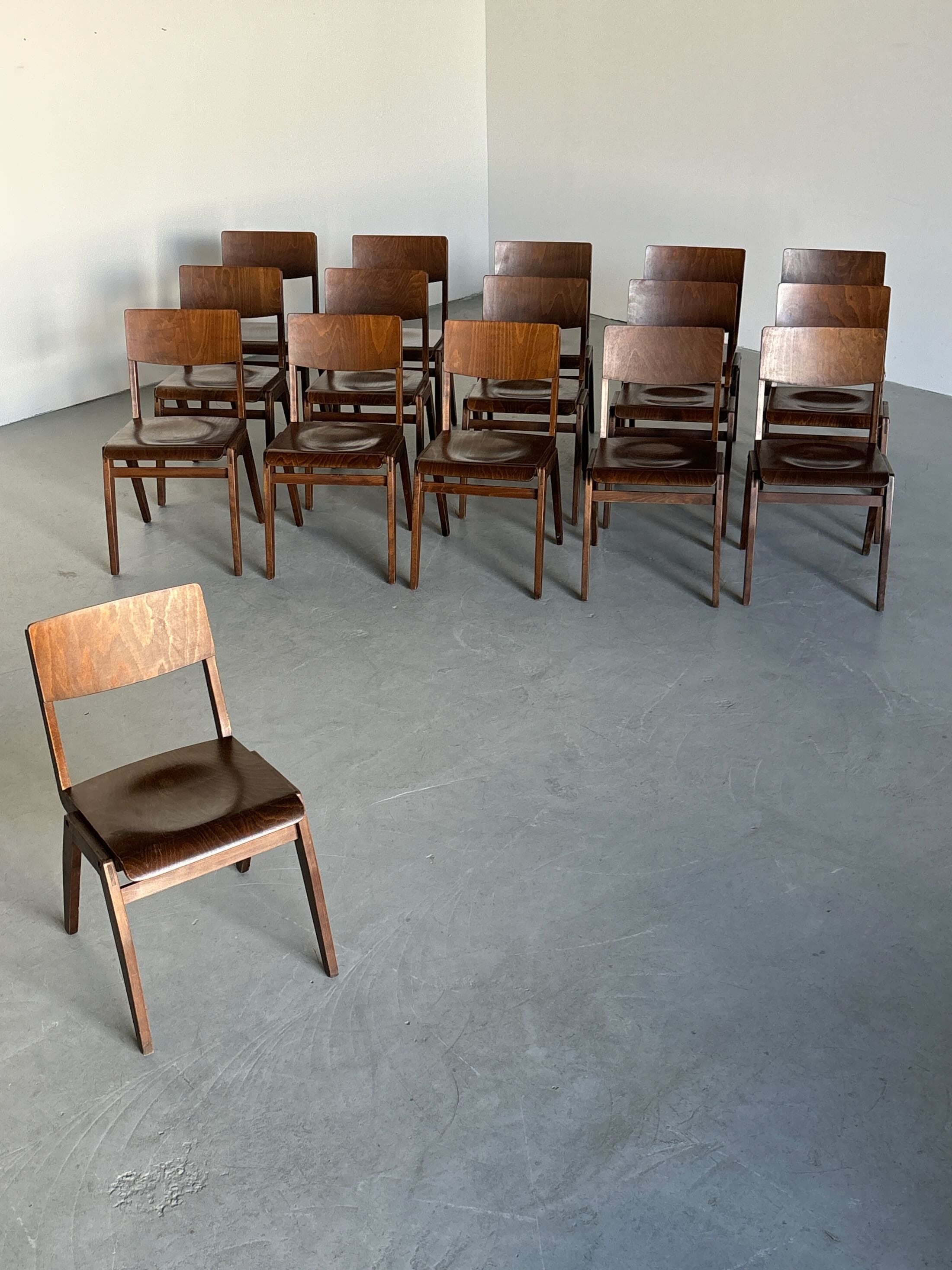 Bistro or Café Chairs in Stained Beechwood