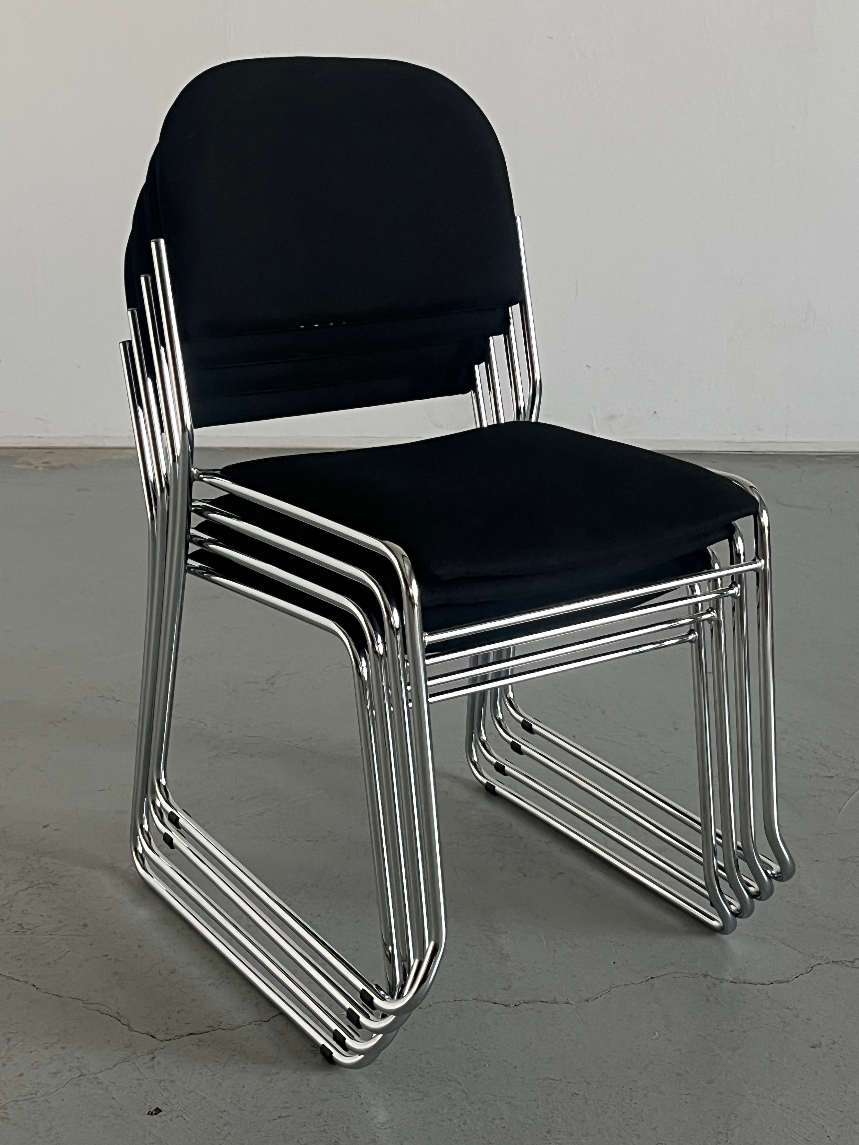 Minimalist Dining Chairs in Black Fabric