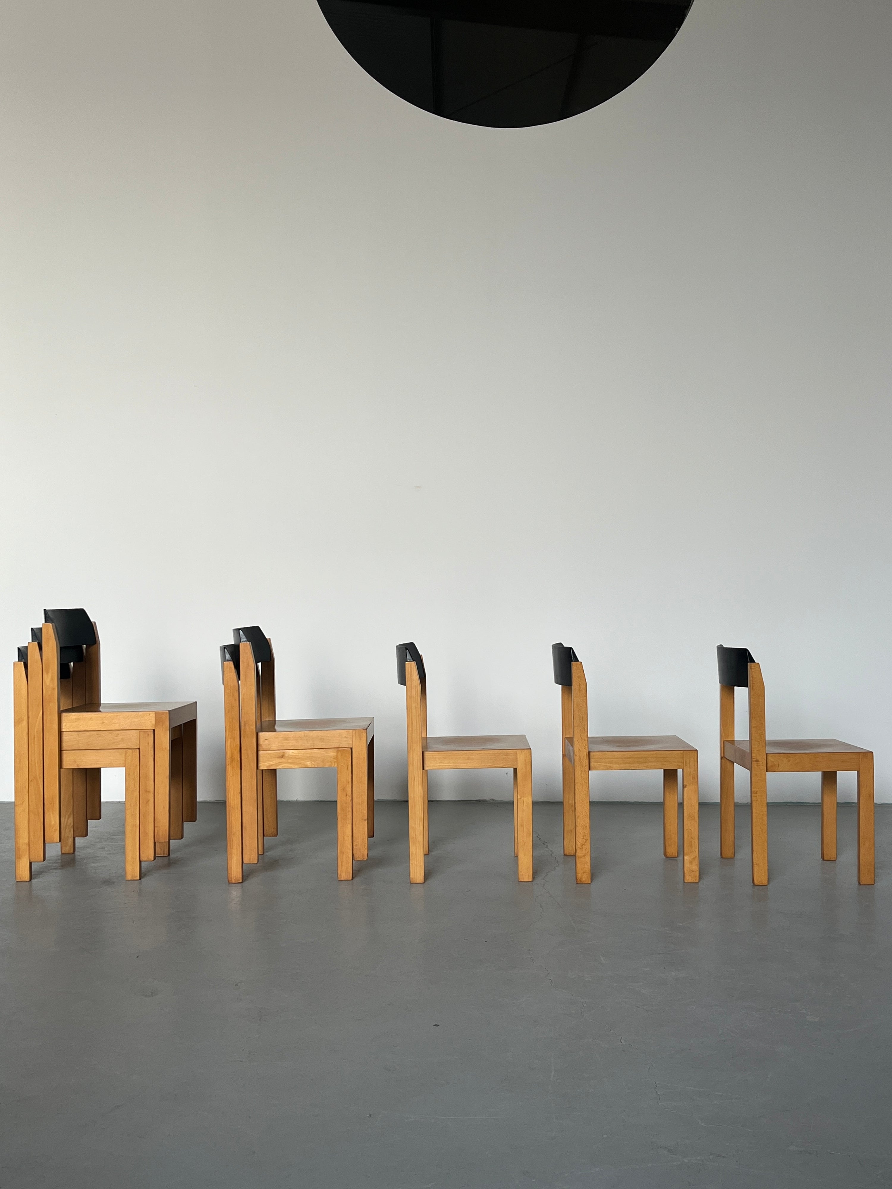 Minimalist Dining Chairs in Lacquered Beechwood