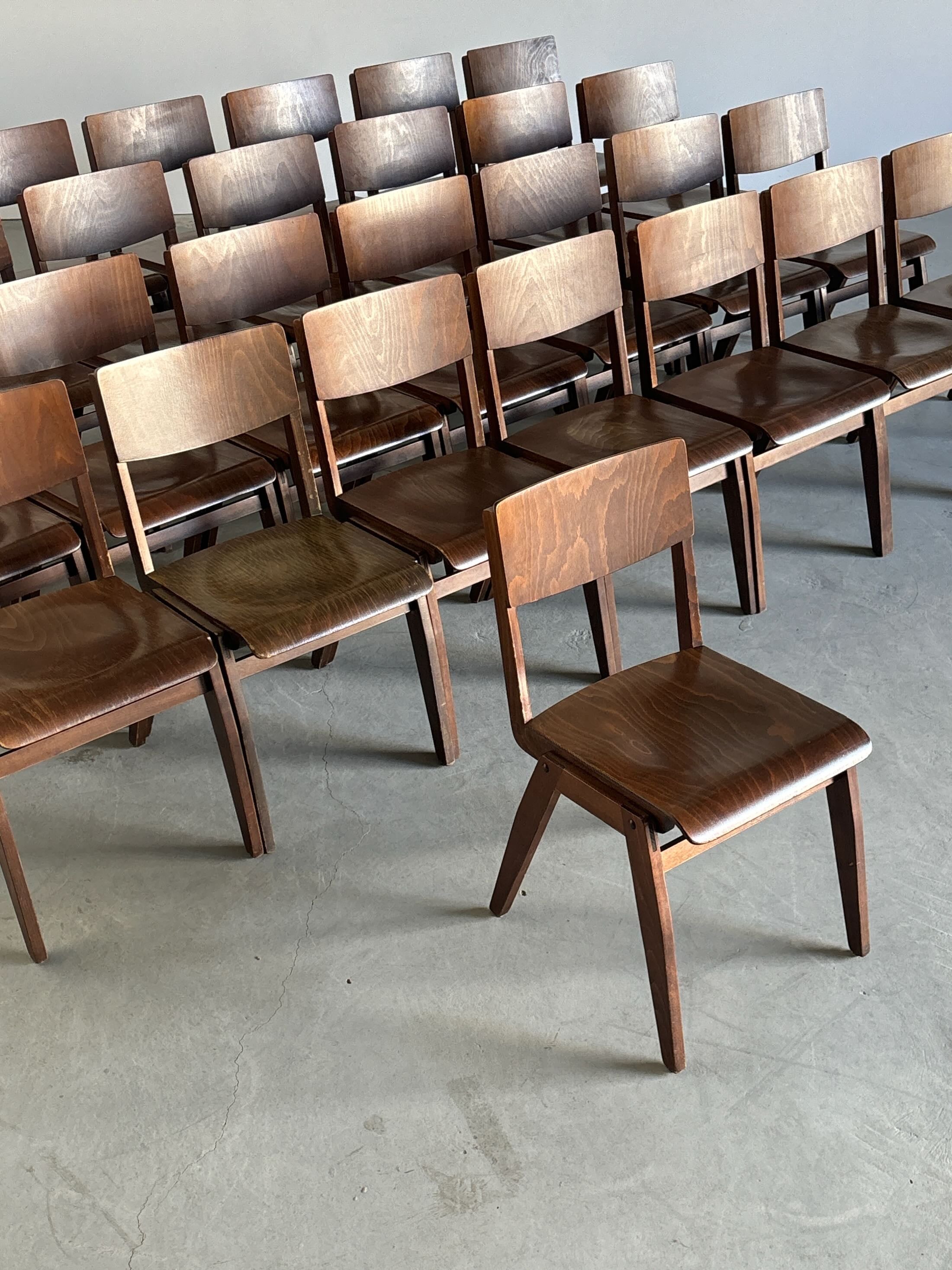 Bistro or Café Chairs in Stained Beechwood