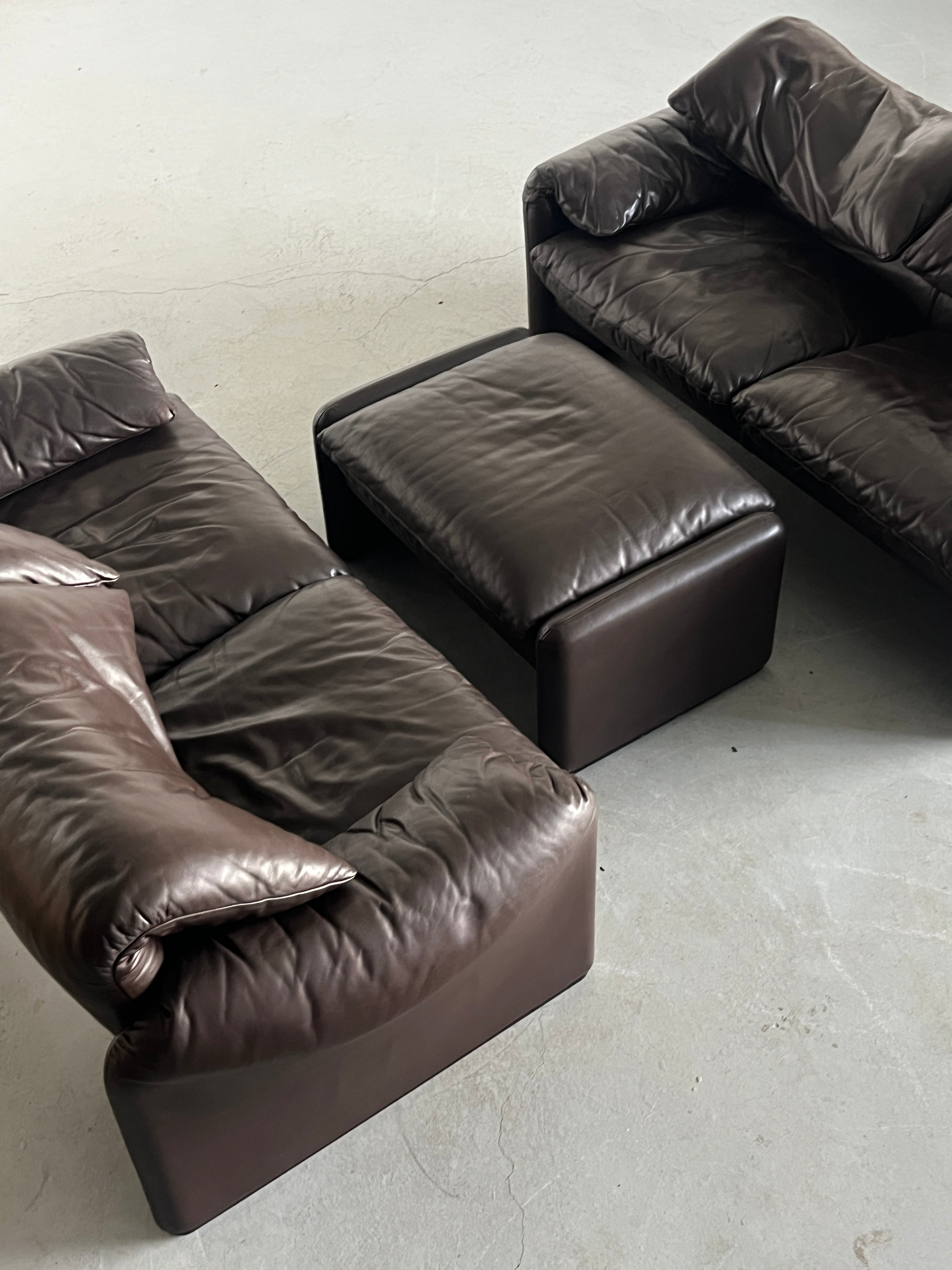 'Maralunga' Ensemble Seating Set by Vico Magistretti for Cassina