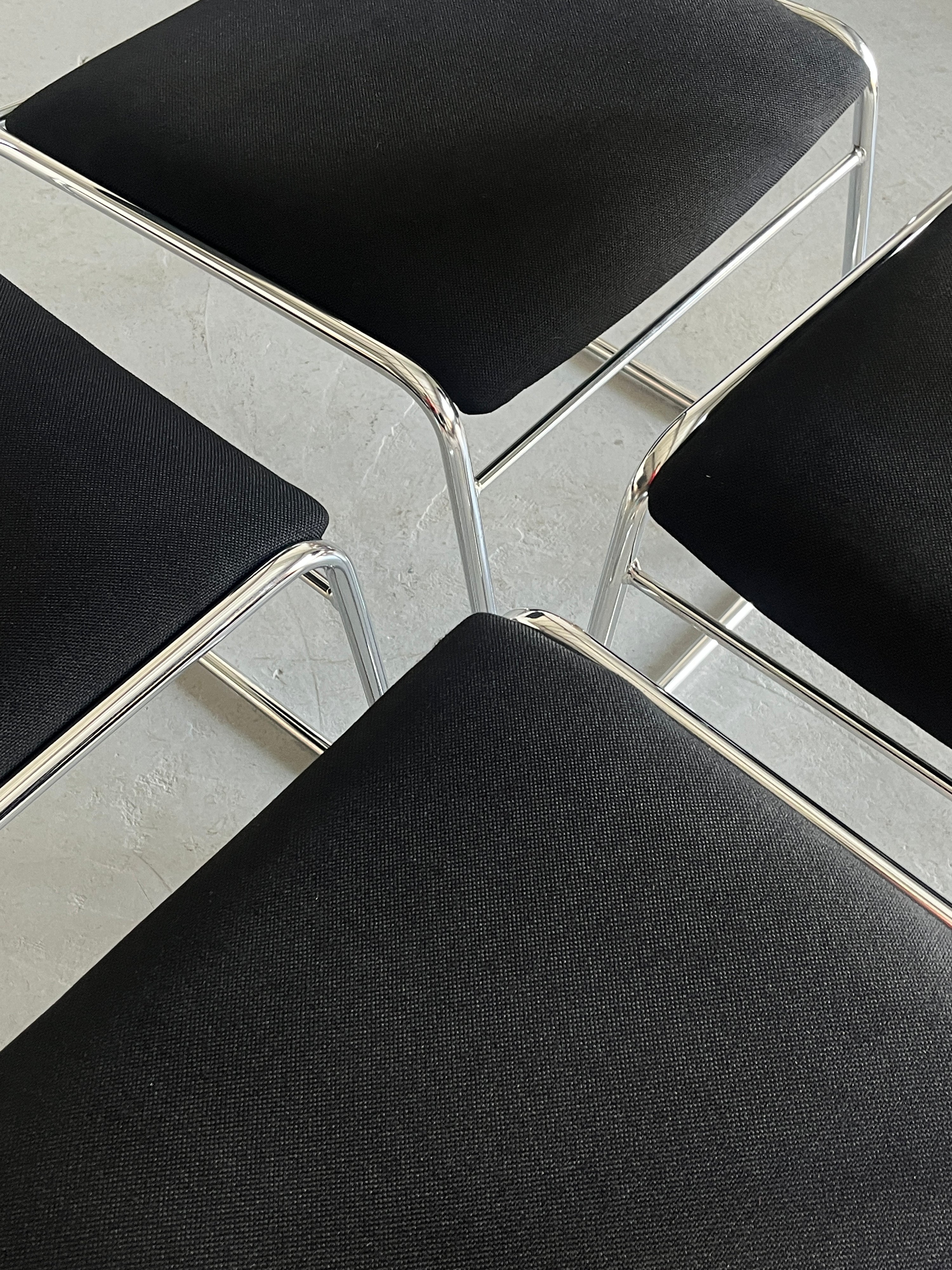 Minimalist Dining Chairs in Black Fabric