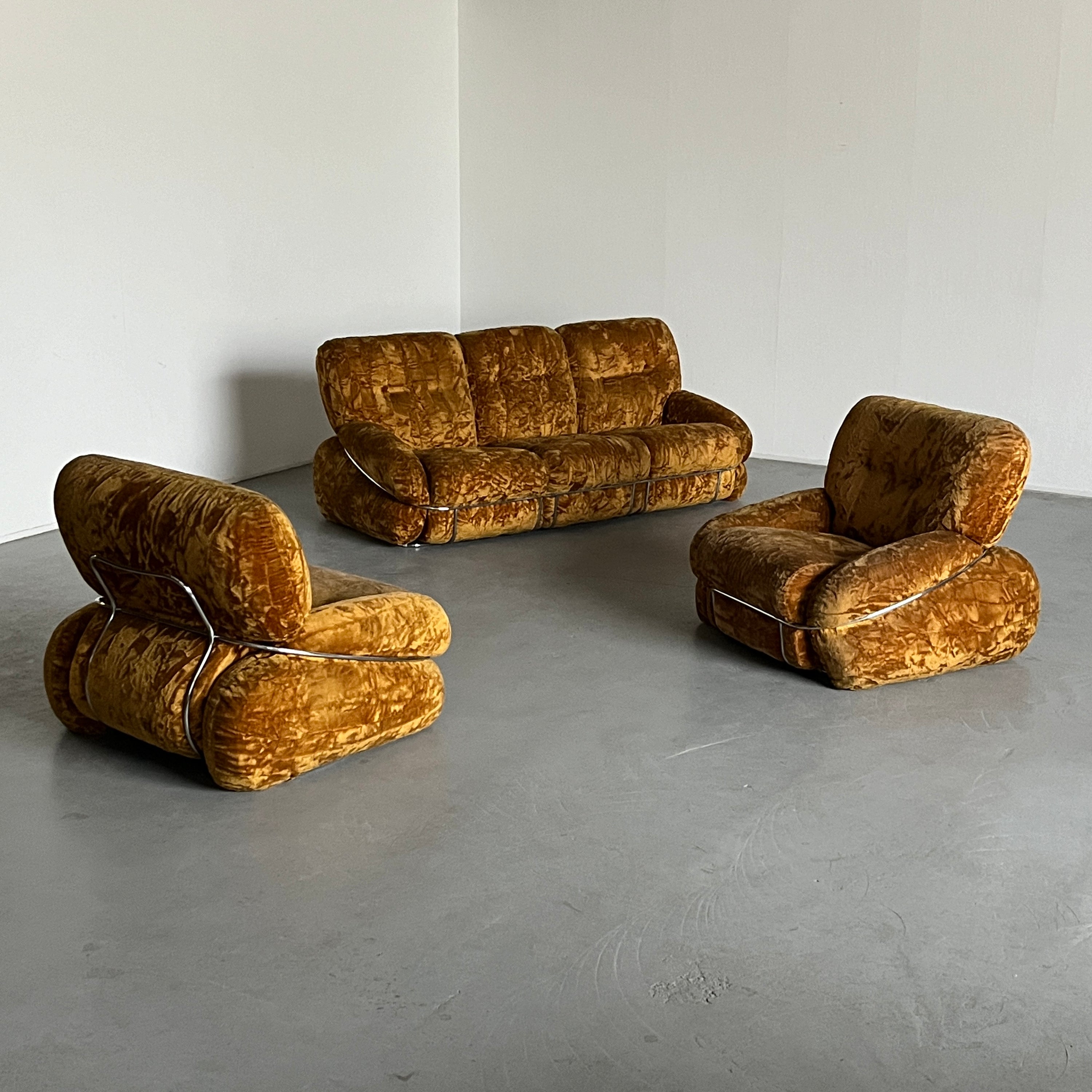 Adriano Piazzesi 'Okay' Sofa Seating Set, Iconic Mid-Century Design, 1970s