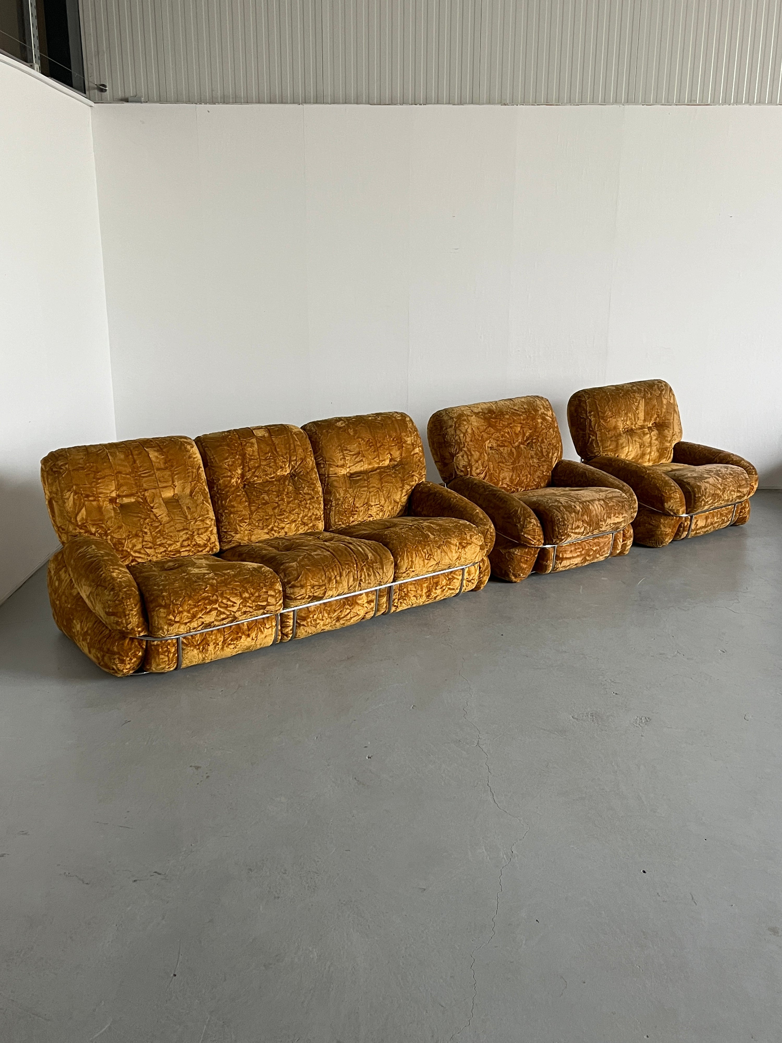 Adriano Piazzesi 'Okay' Sofa Seating Set, Iconic Mid-Century Design, 1970s