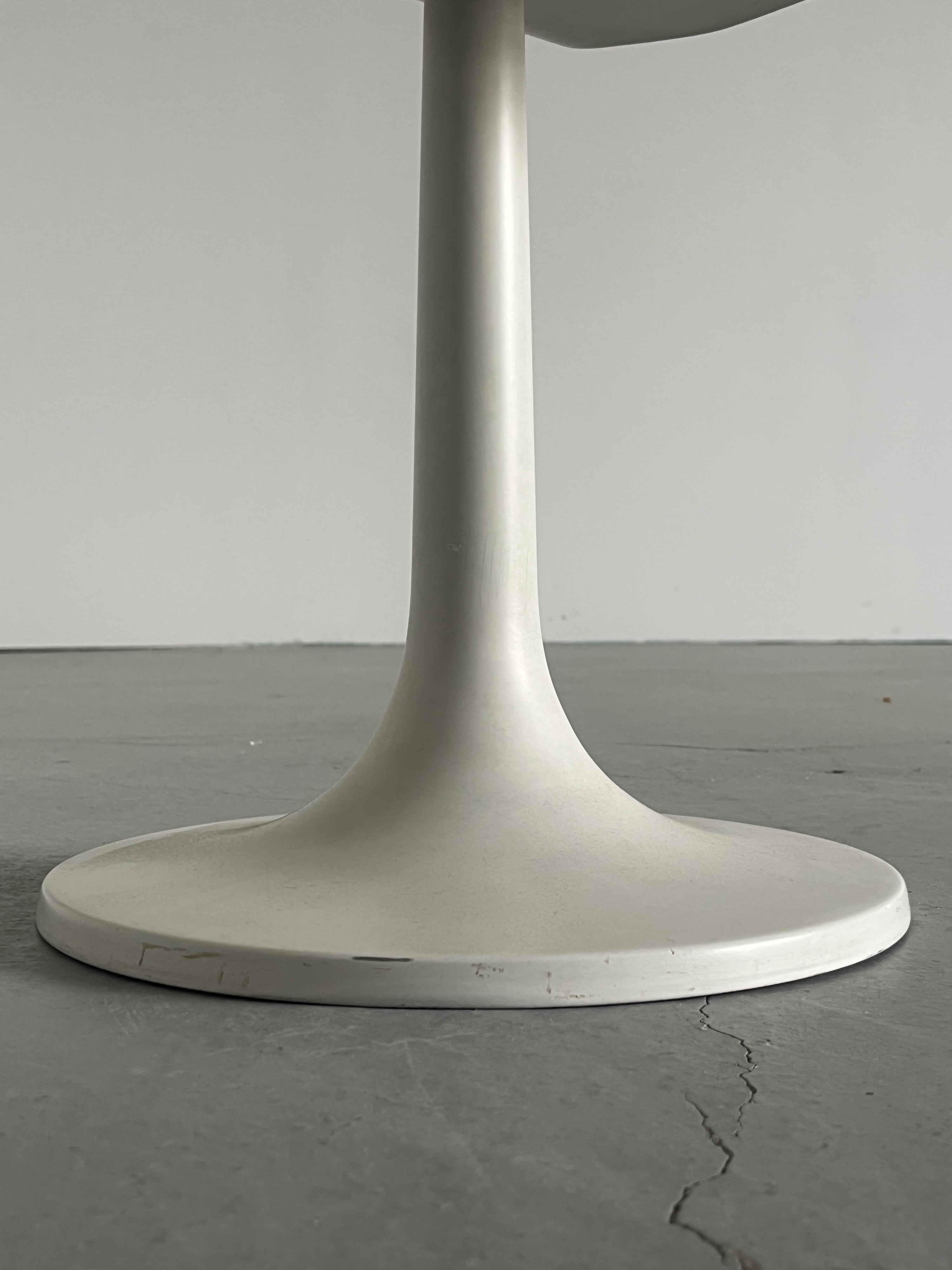 Small Space Age Tulip Chair in Dark Green Corduroy