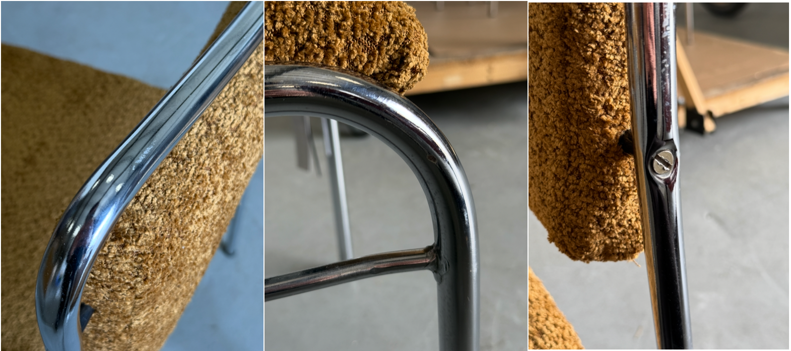 Mid-Century Armchairs in Ochre Boucle by Horst Heyder, 1970s DDR