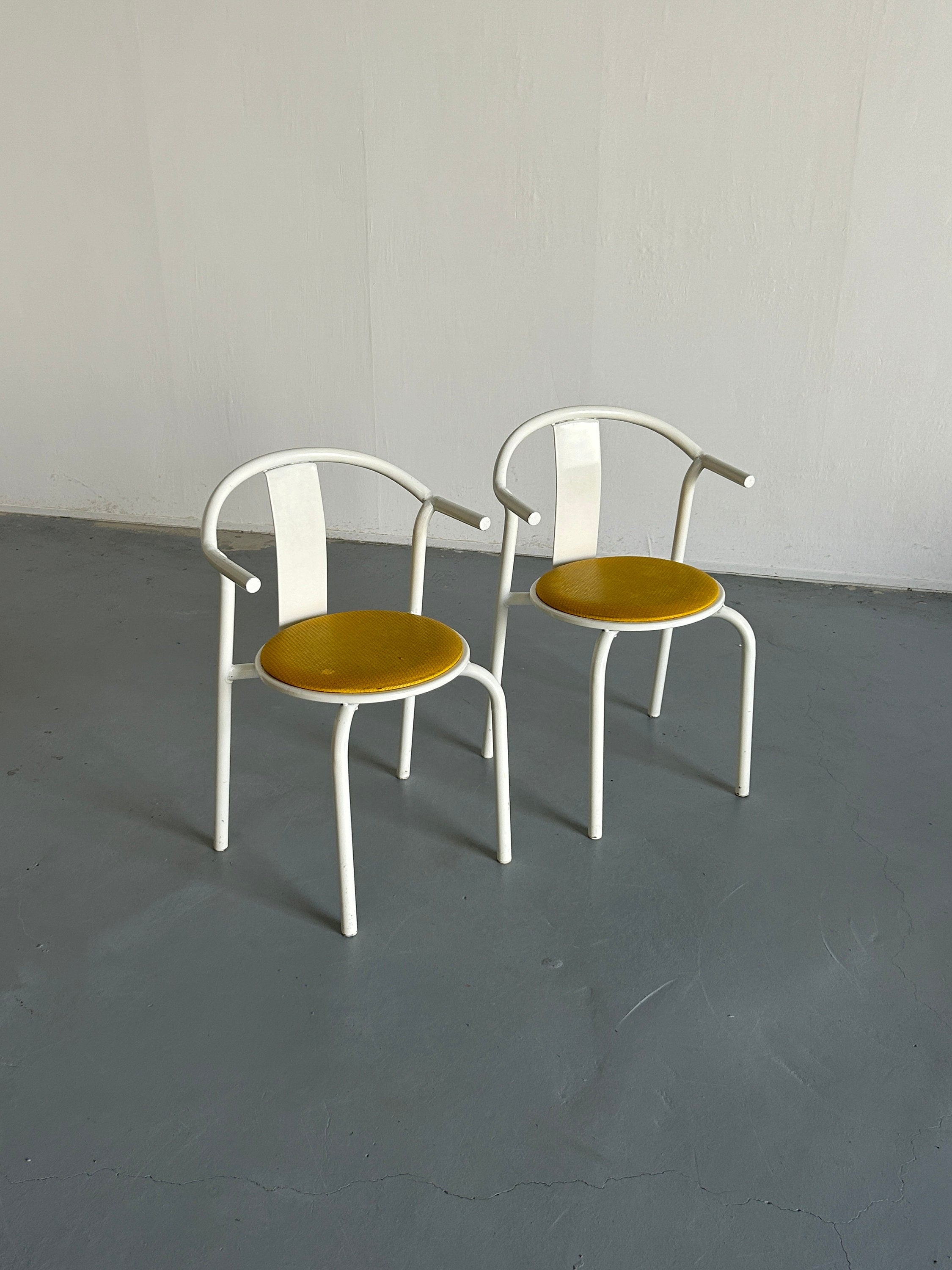 Pair of Vintage Ikea Postmodern Memphis MAXMO Metal Dining Chairs, 1980s IKEA