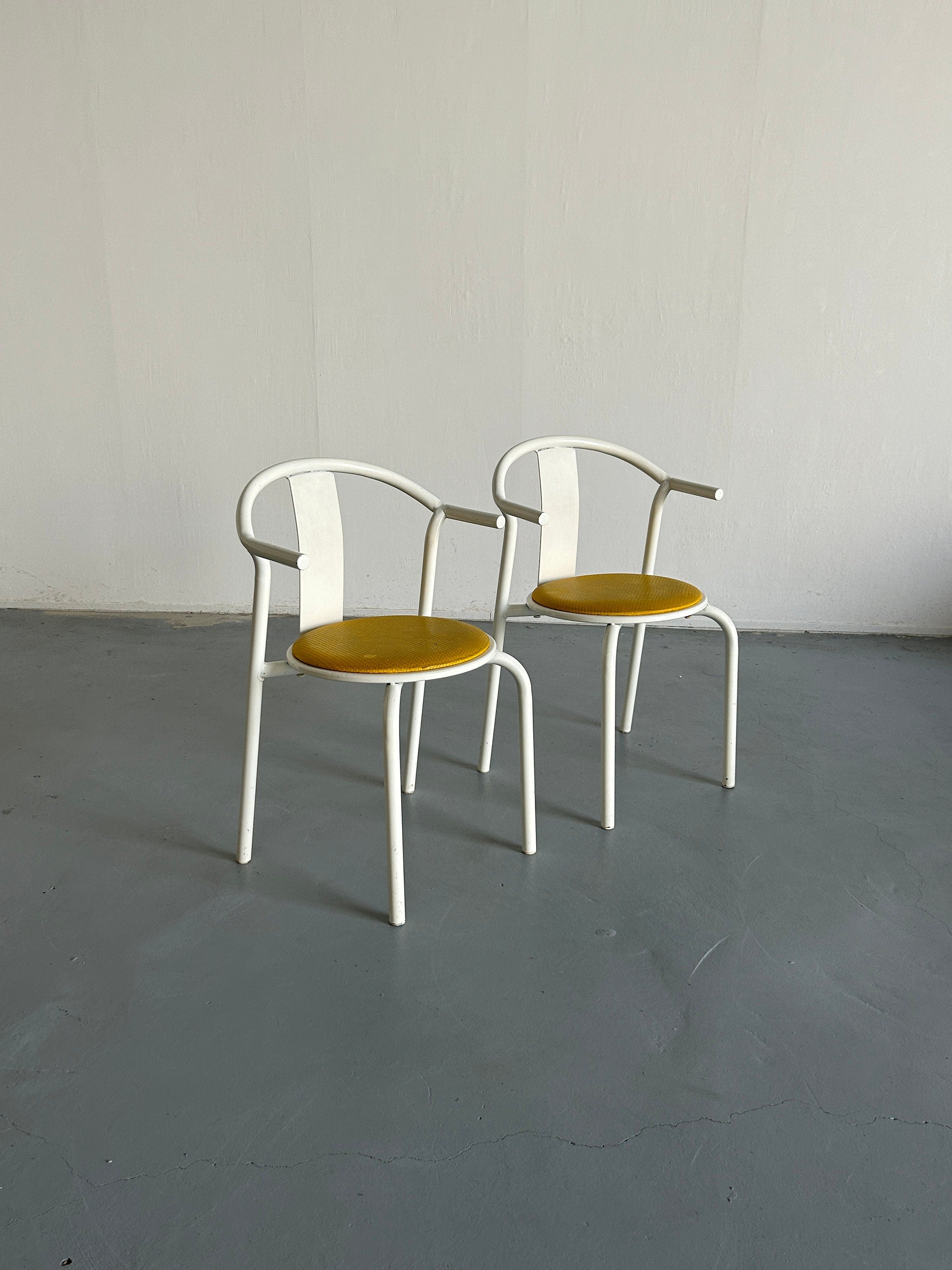 Pair of Vintage Ikea Postmodern Memphis MAXMO Metal Dining Chairs, 1980s IKEA