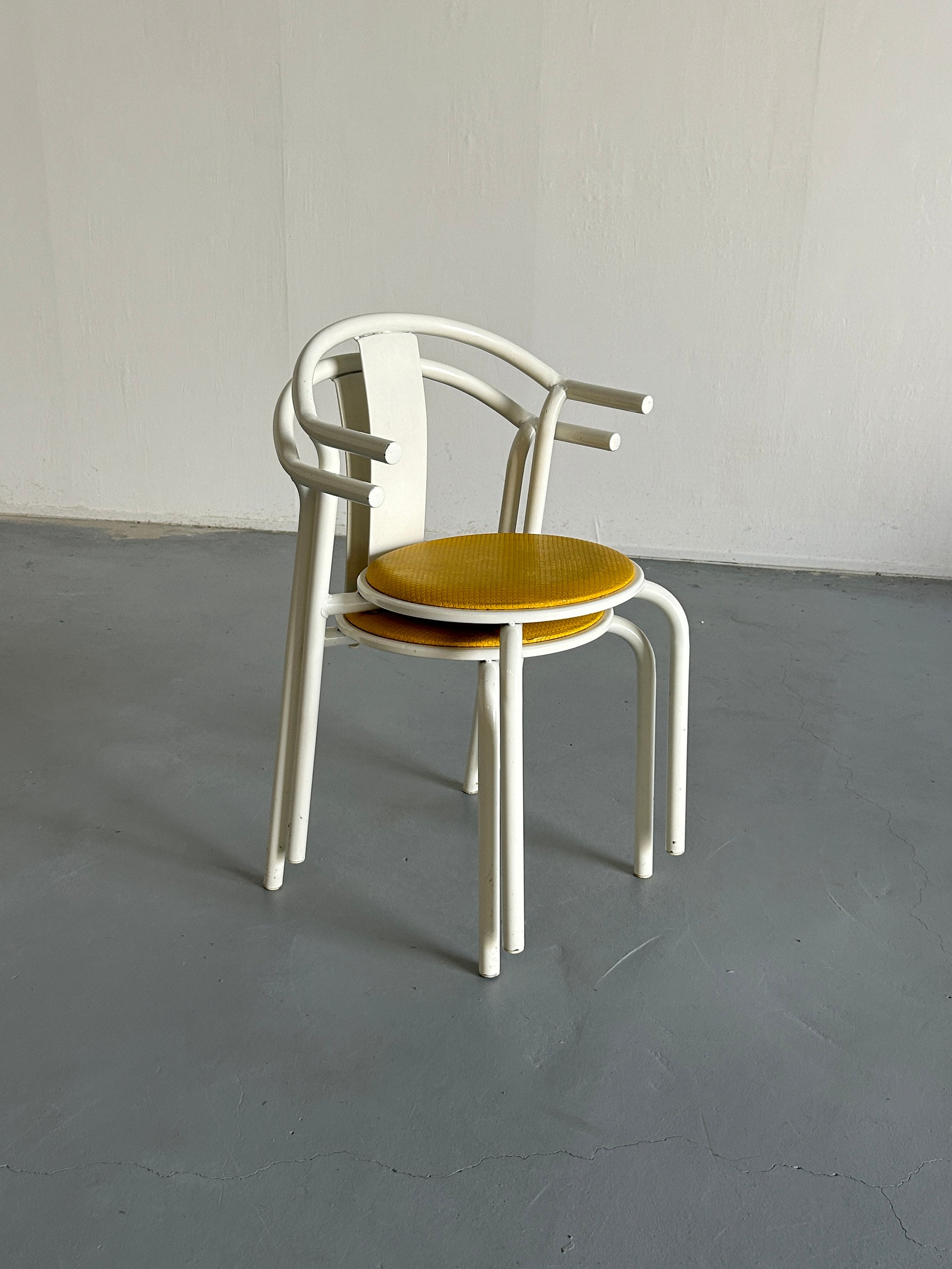 Pair of Vintage Ikea Postmodern Memphis MAXMO Metal Dining Chairs, 1980s IKEA