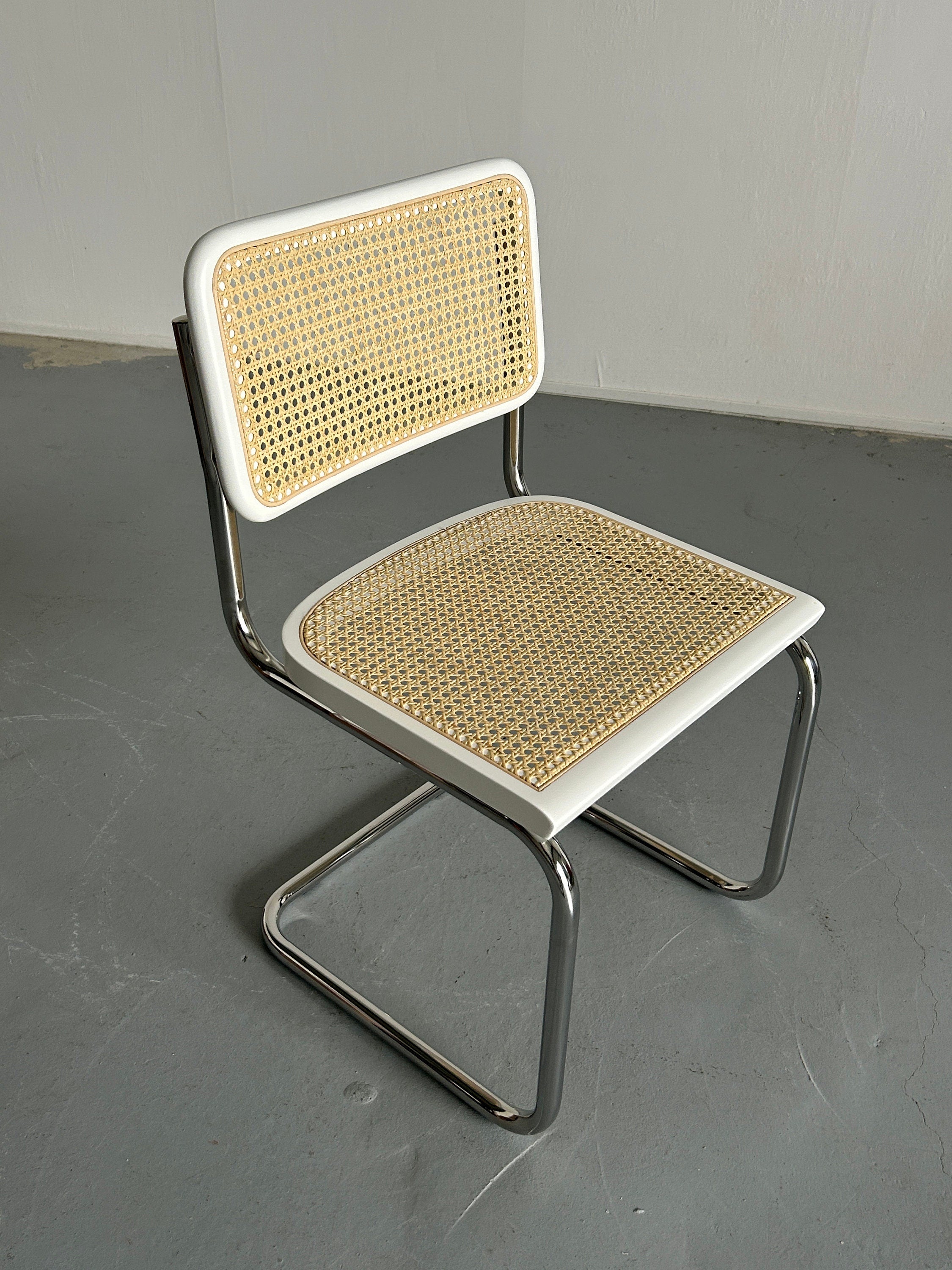 1 of 12 Vintage Cesca Mid-Century Modern Cantilever Chair / White Marcel Breuer B32 Design Chairs / Bauhaus Design / Early 2000s, Italy