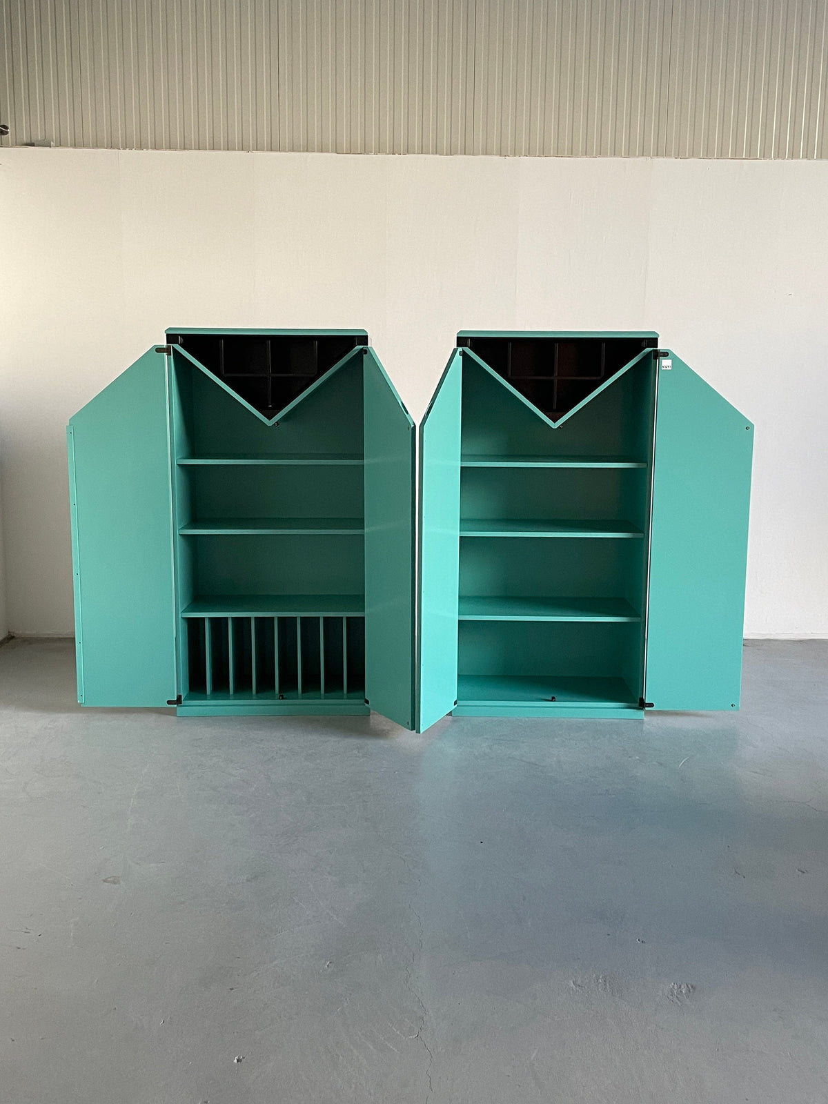 Memphis Style Mint Green Bar Cabinets by KAPO Mobelwerkstatten, 1980s Austria