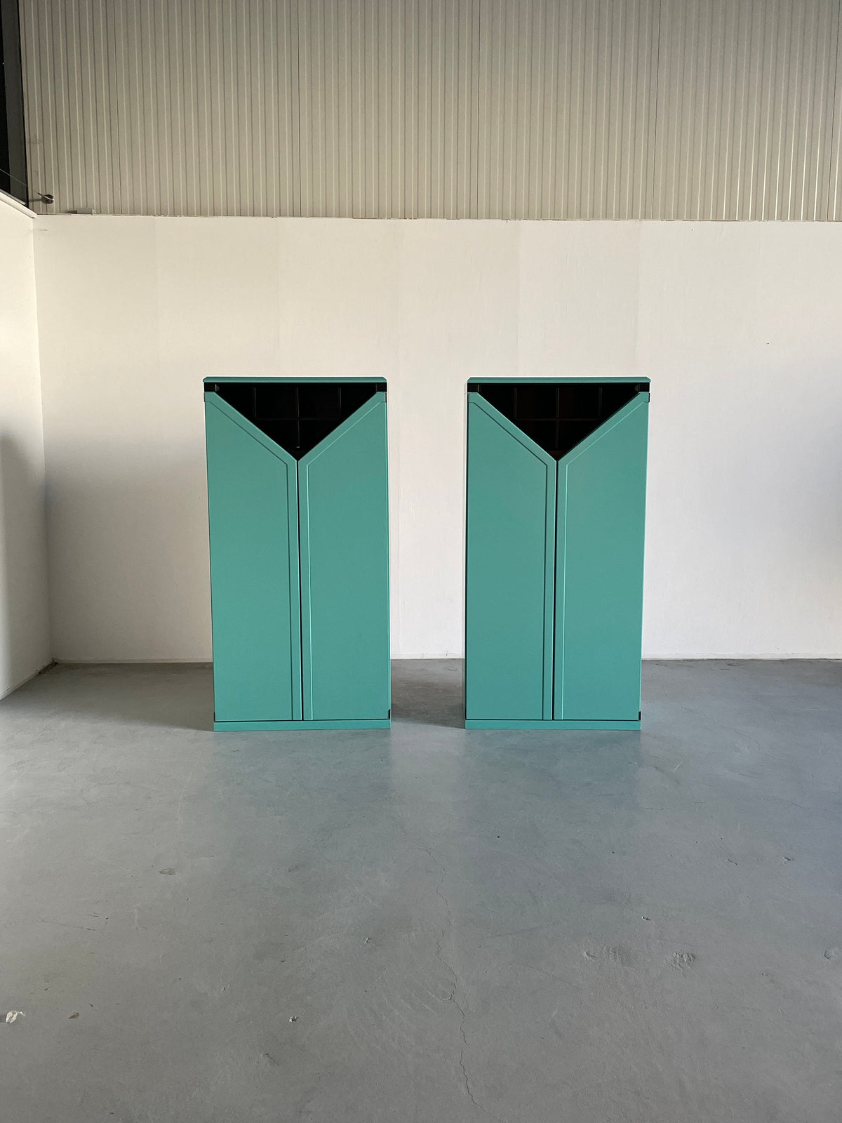 Memphis Style Mint Green Bar Cabinets by KAPO Mobelwerkstatten, 1980s Austria