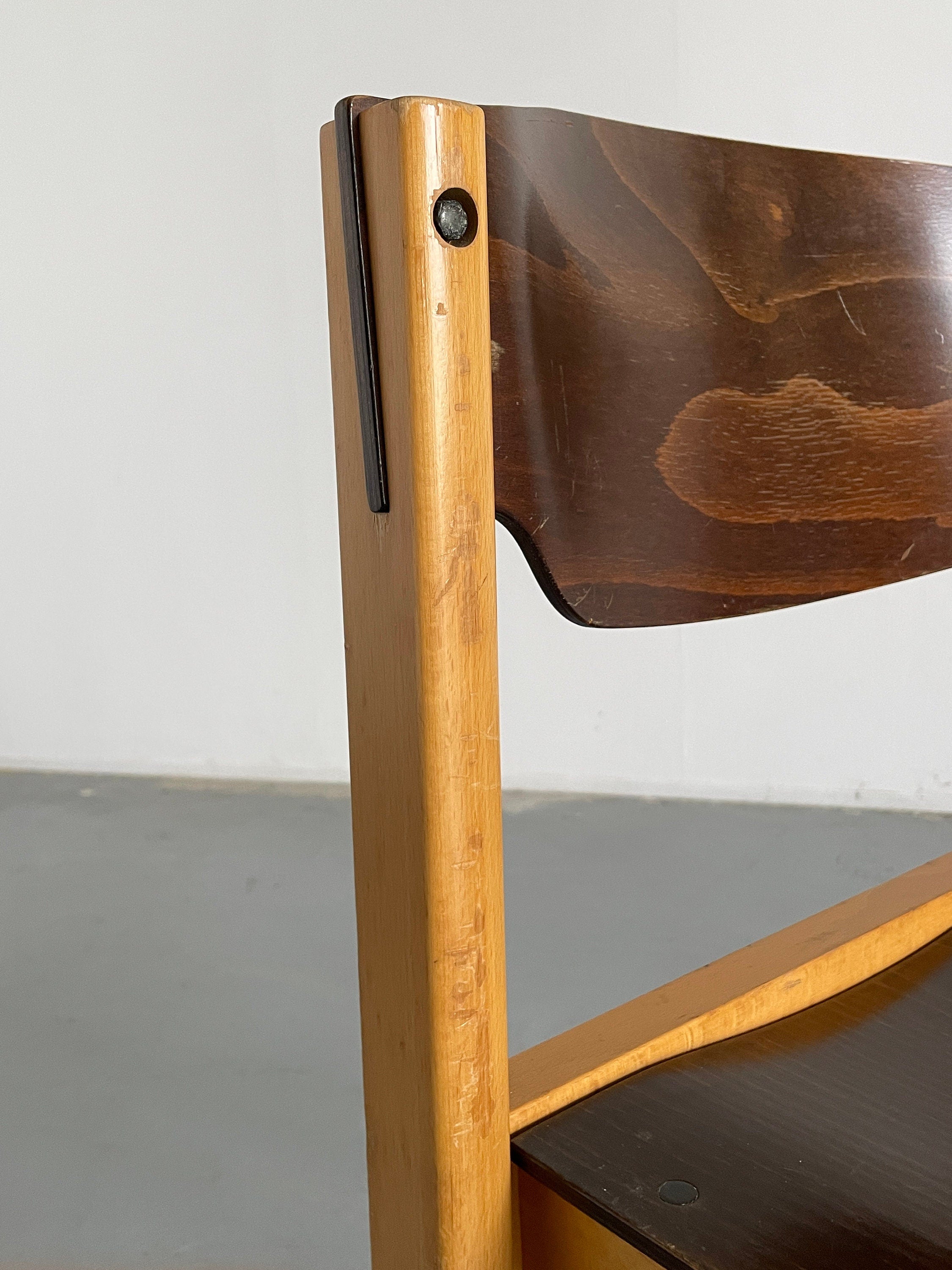 Mid-Century Modern Stackable Beechwood Chairs, 1970s