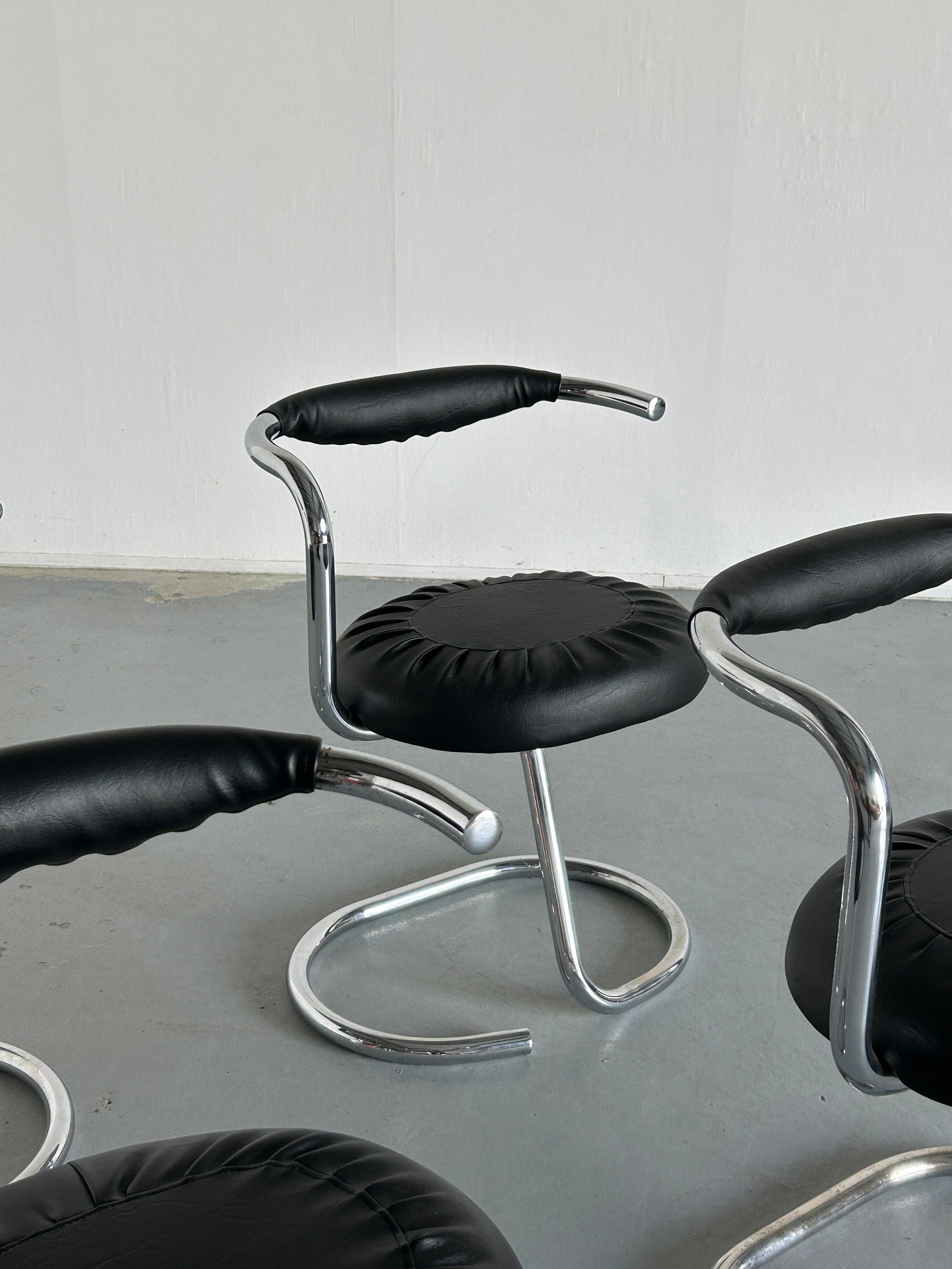 Cobra Chairs by Giotto Stoppino, 1970s Italy