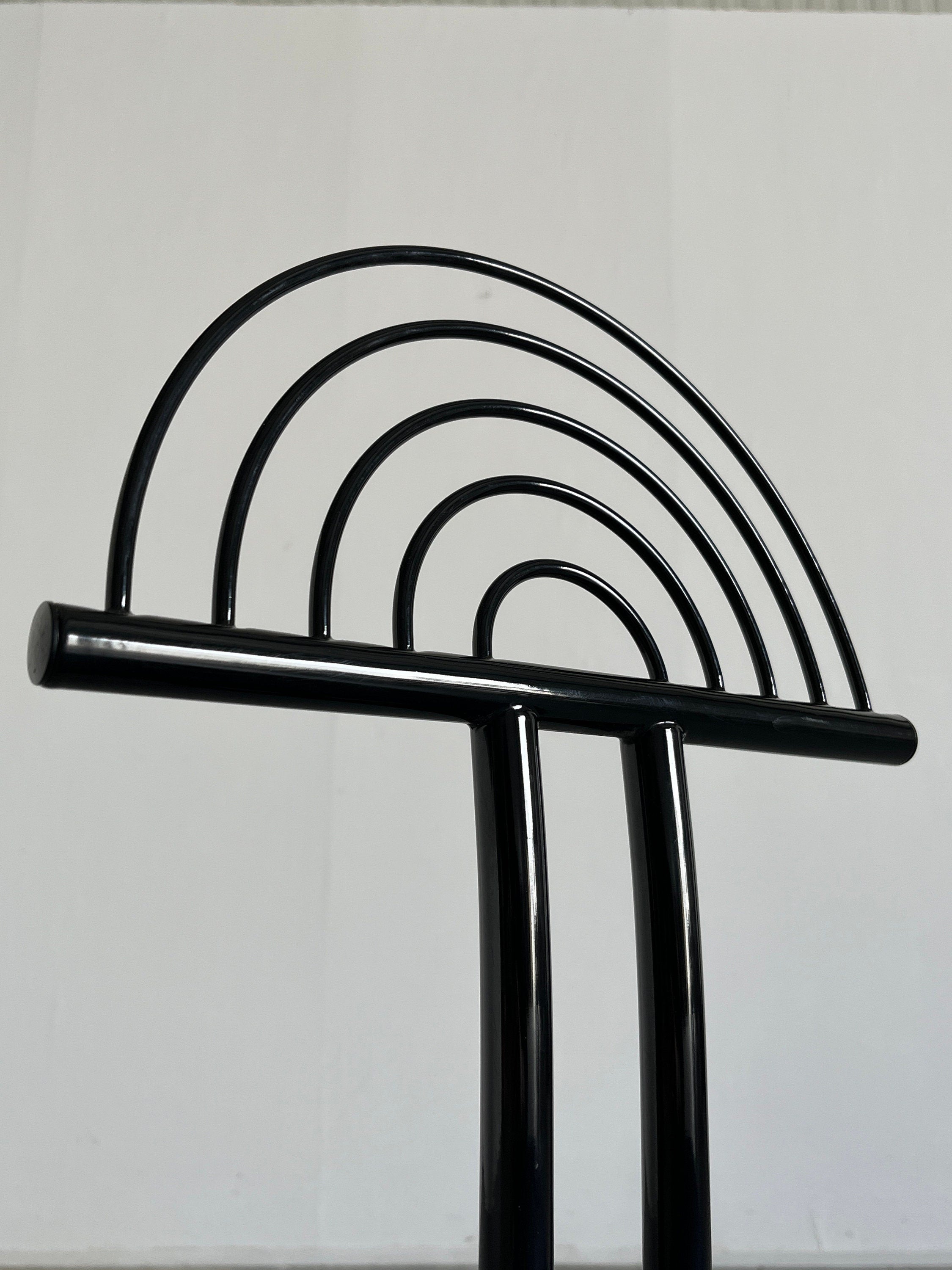 Memphis Era Postmodern Accent Chair with Crescent Curved Backrest, 1990s Italy