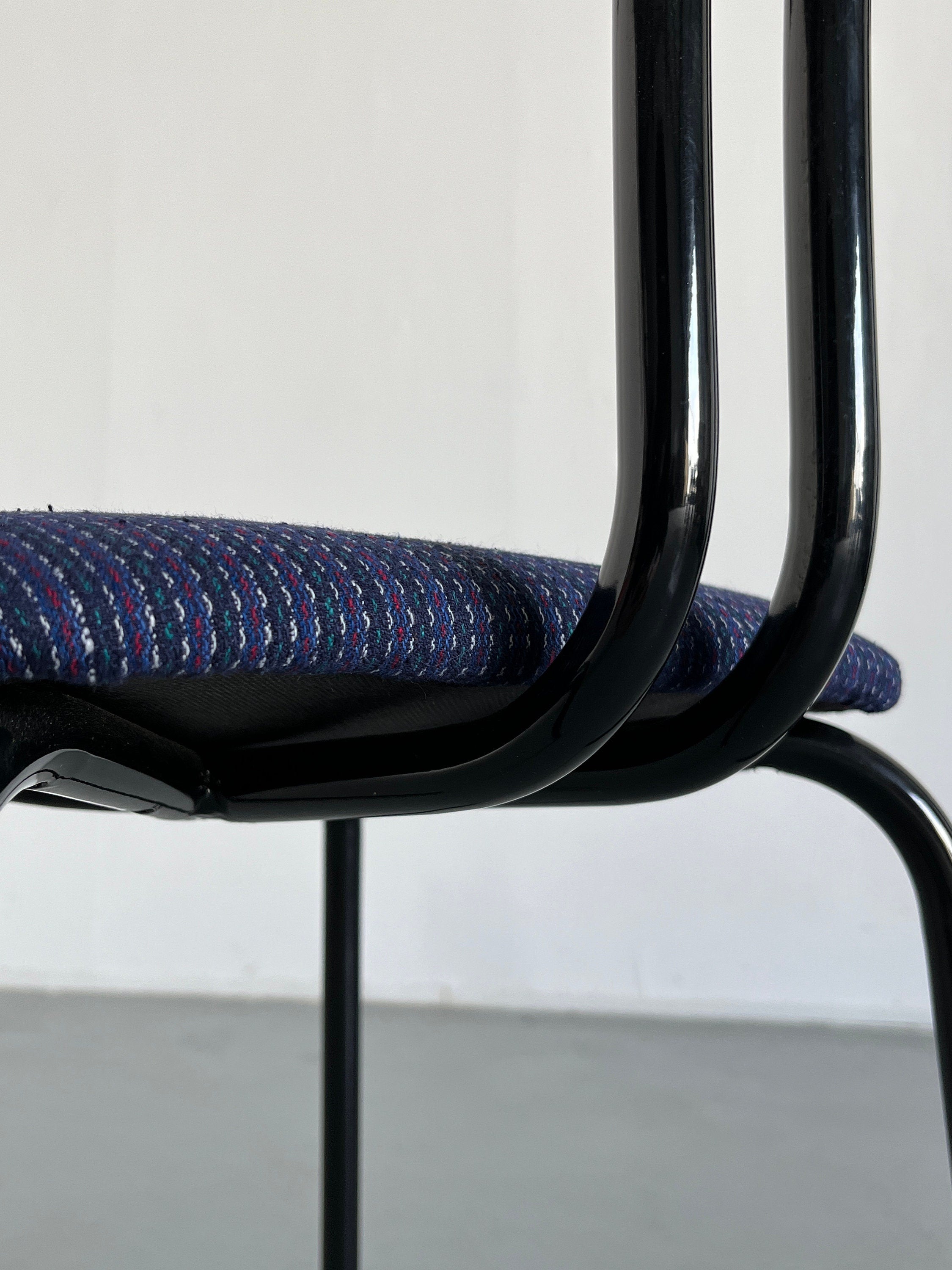 Memphis Era Postmodern Accent Chair with Crescent Curved Backrest, 1990s Italy