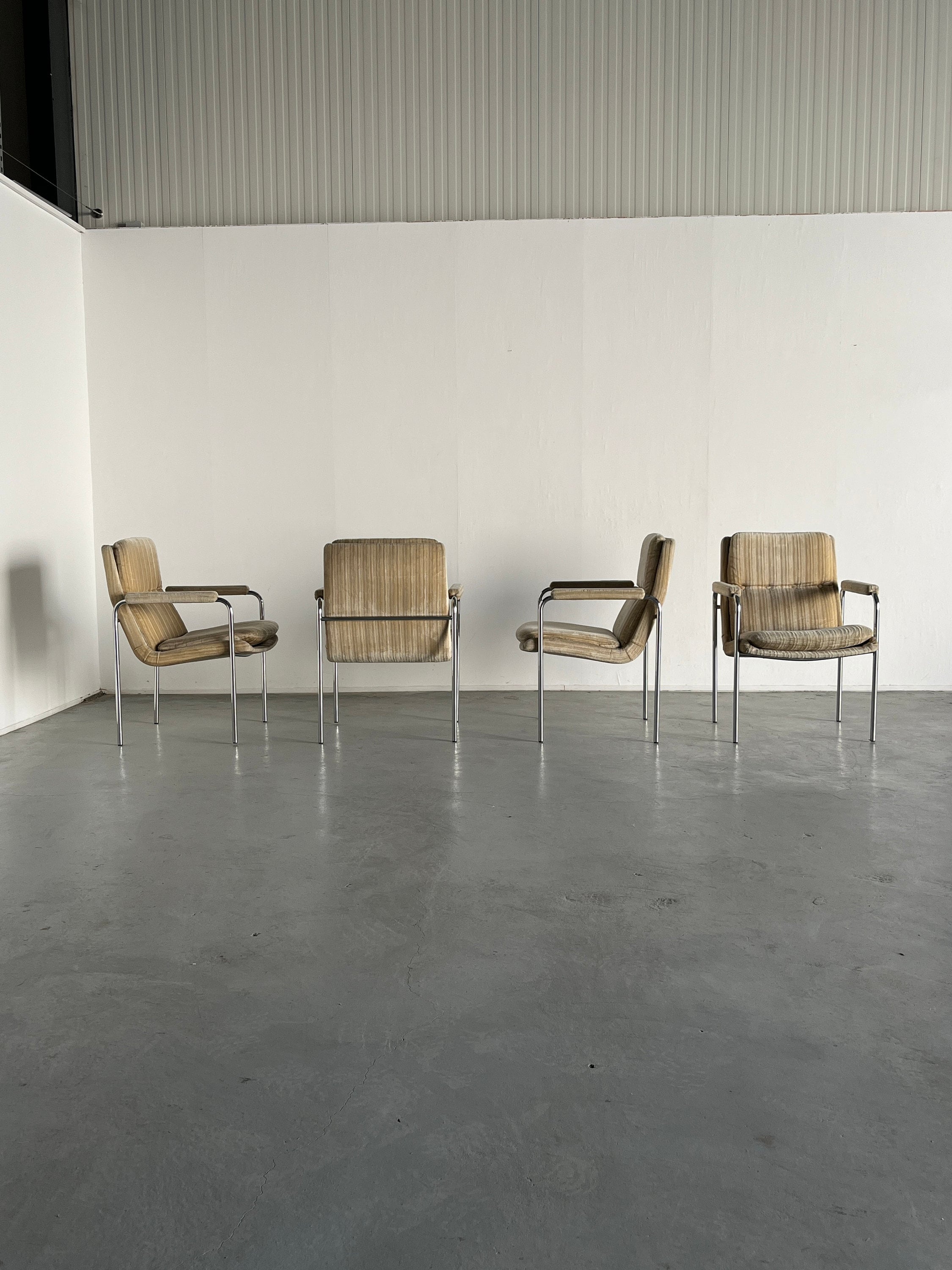 Mid-Century Modern Chrome Armchairs, 1970s Germany