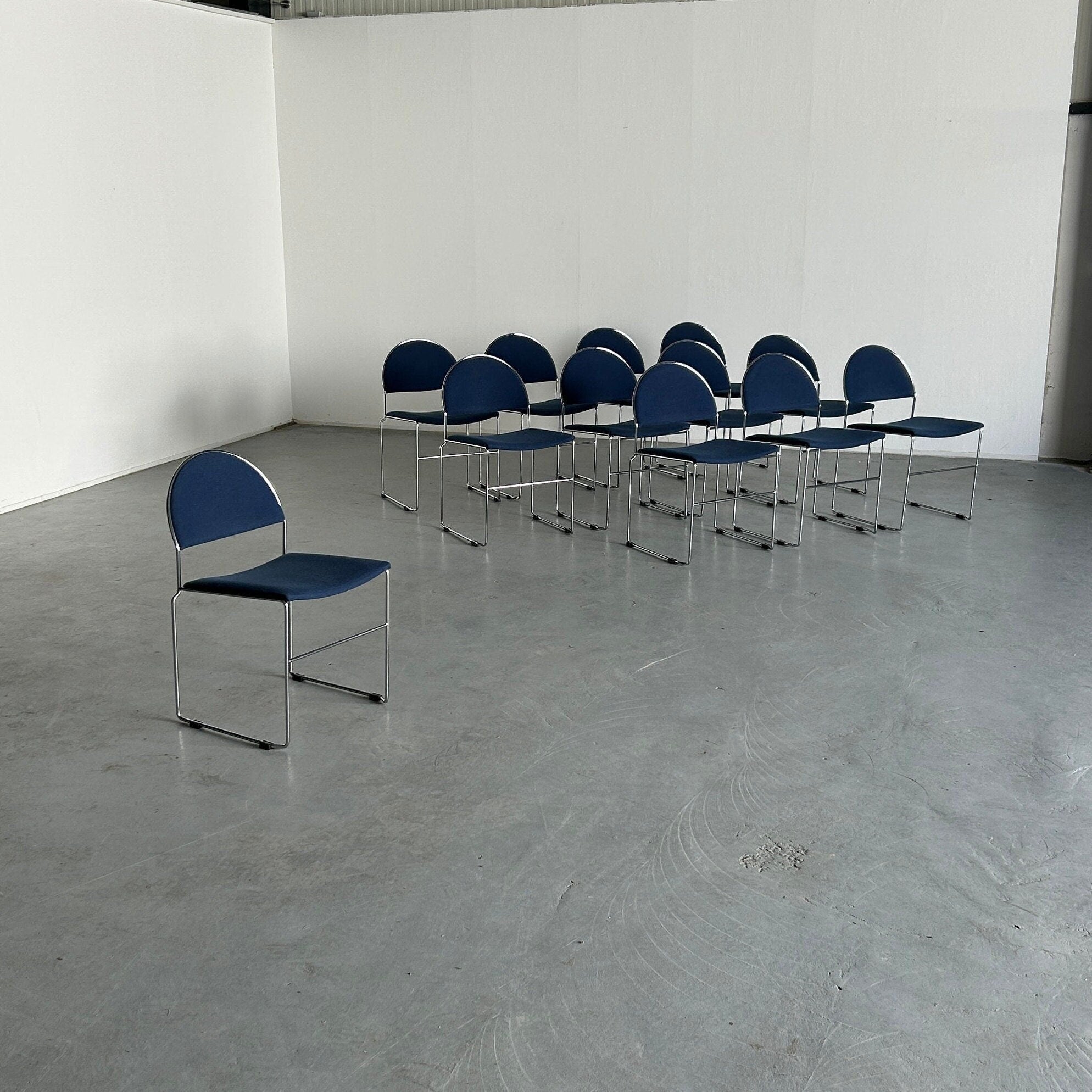 Italian Modernist Stackable Chairs by Superstudio Design Team for Fasem, 1990s