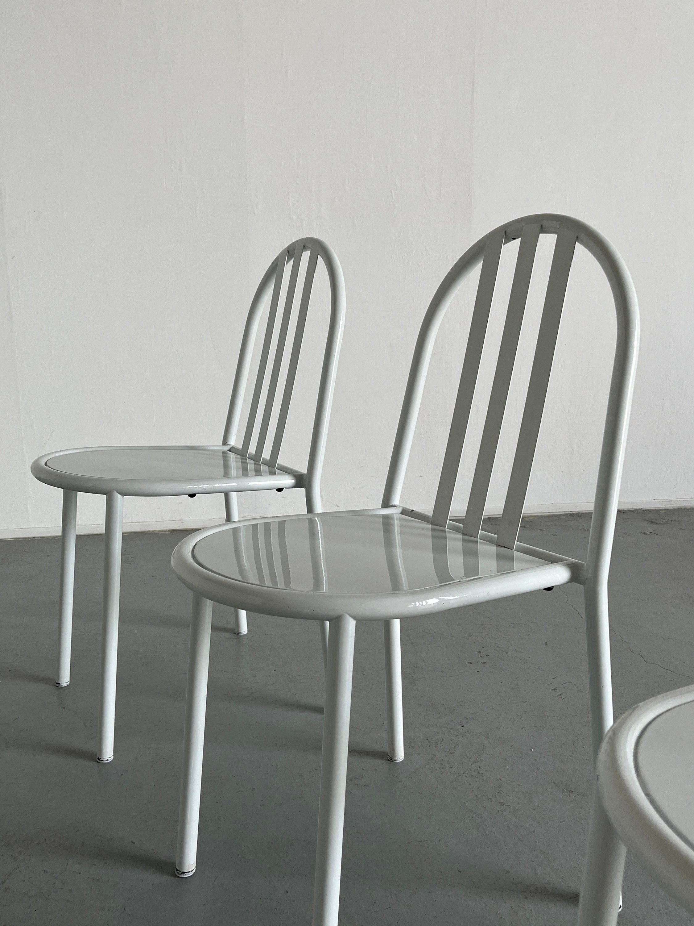 Set of 6 White Robert Mallet-Stevens Model No. 222 Stackable Chairs for Pallucco Italia, Iconic Functionalist Design, 1928