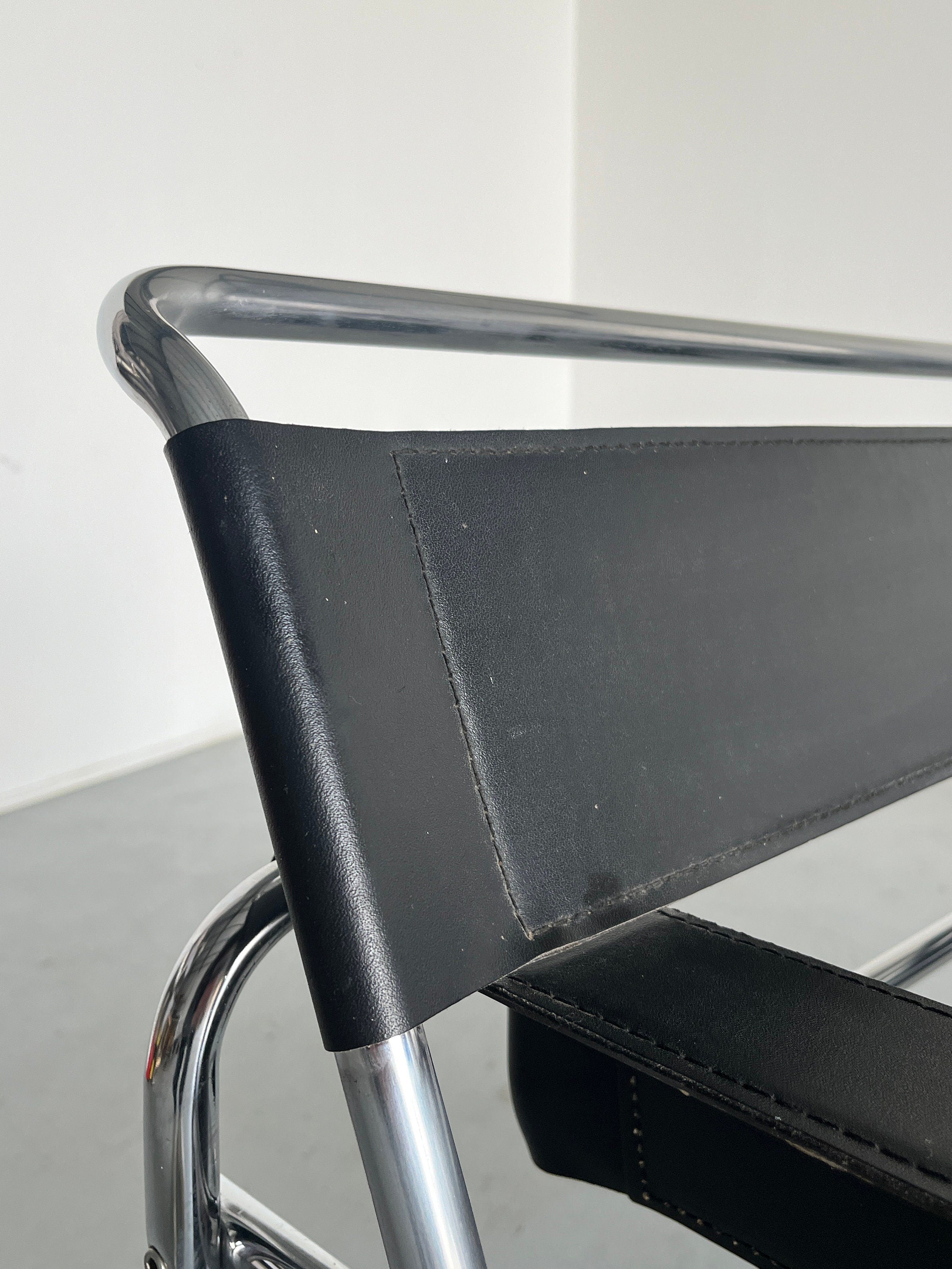 1 of 2 Vintage &#39;Wassily&#39; Armchairs by Marcel Breuer, Iconic Bauhaus Designed Model B3 Chair Modernist Chair, 1970s Vintage Replica