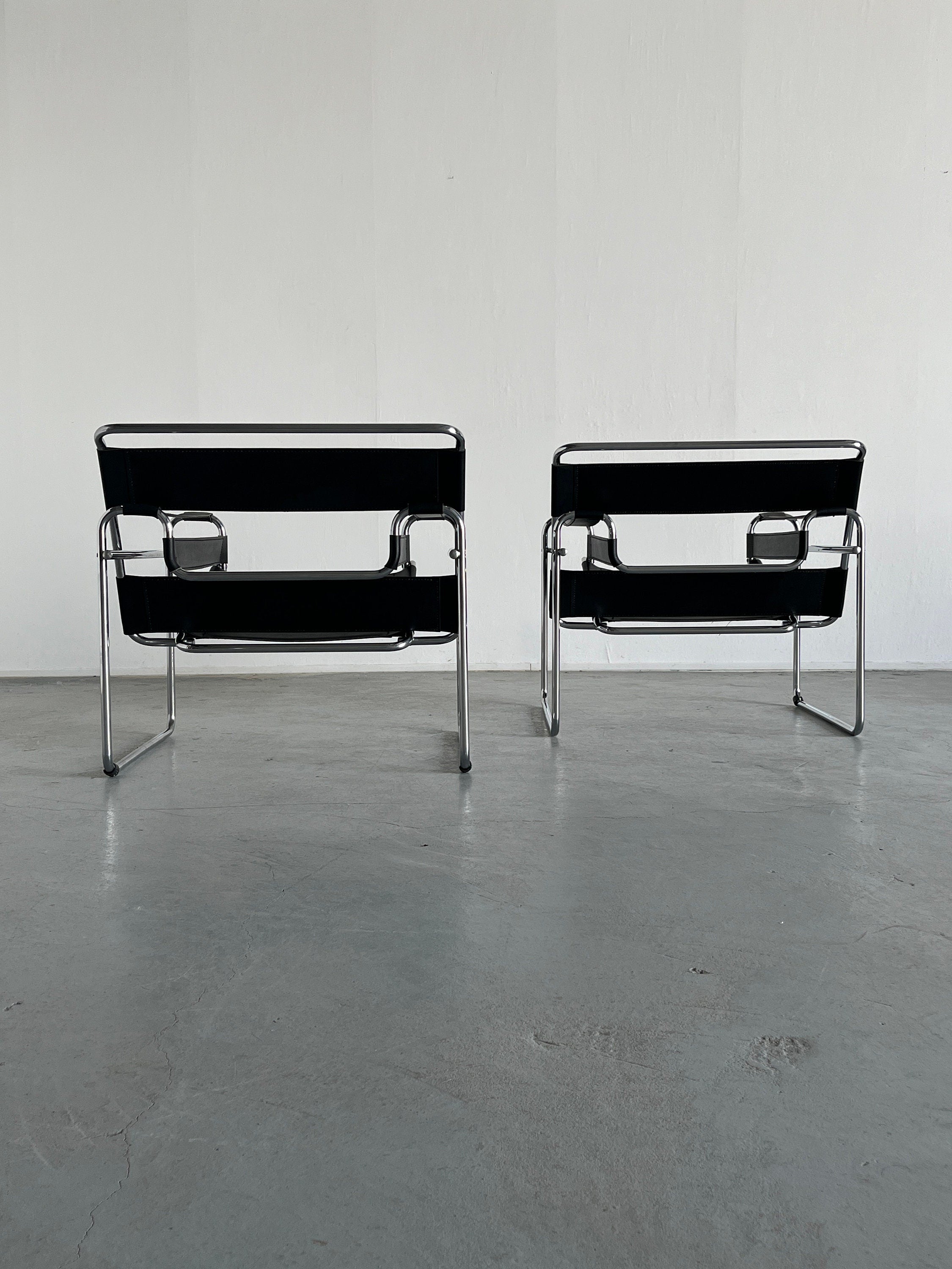 1 of 2 Vintage &#39;Wassily&#39; Armchairs by Marcel Breuer, Iconic Bauhaus Designed Model B3 Chair Modernist Chair, 1970s Vintage Replica