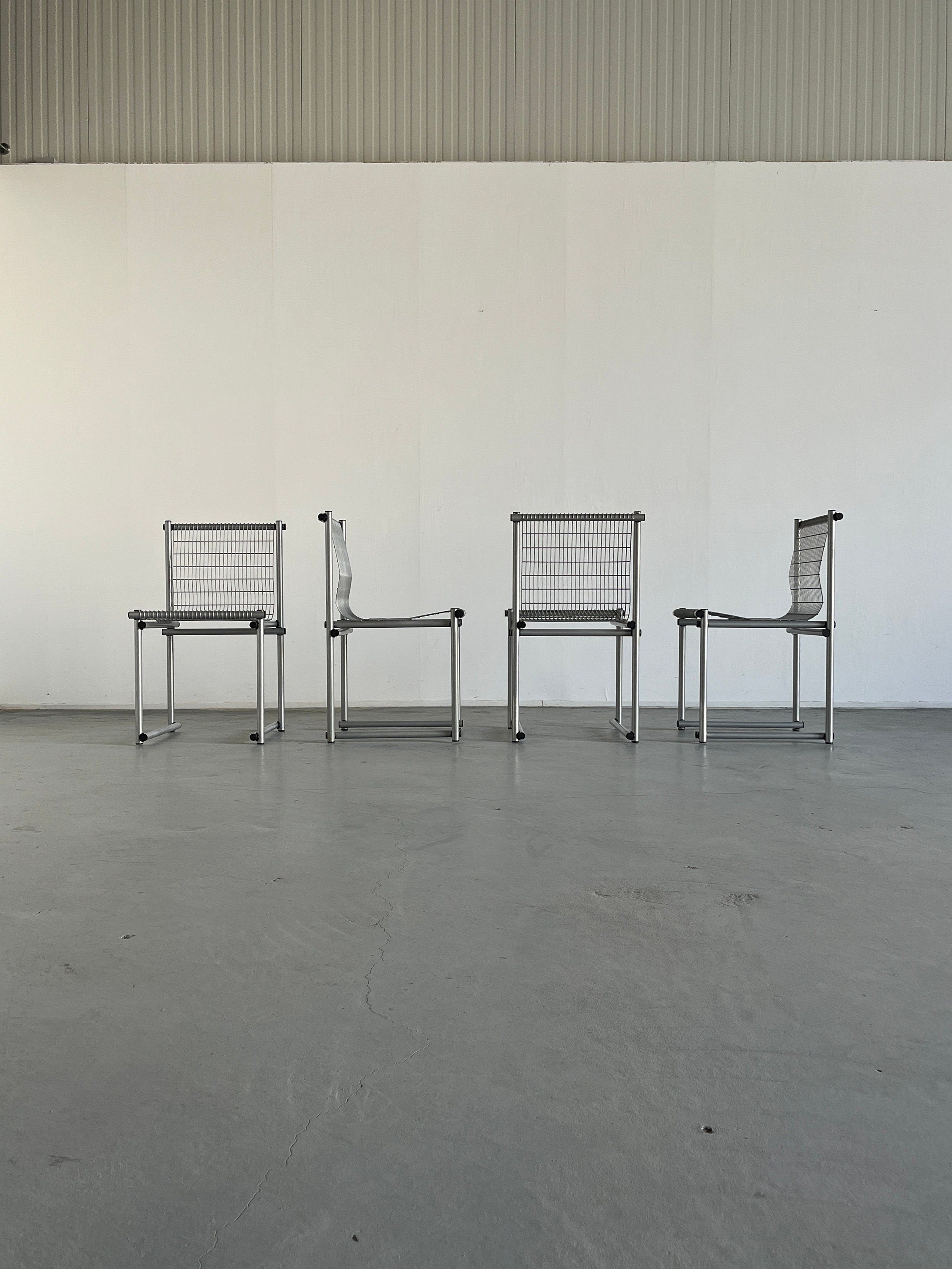 Constructivist Wire Chairs, 1980s Italy