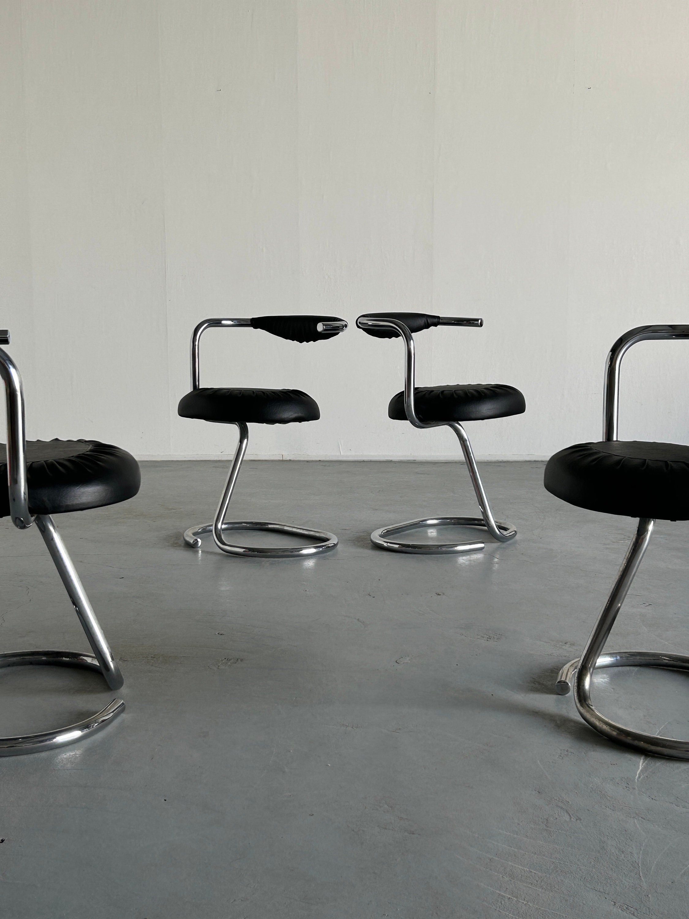 Cobra Chairs by Giotto Stoppino, 1970s Italy