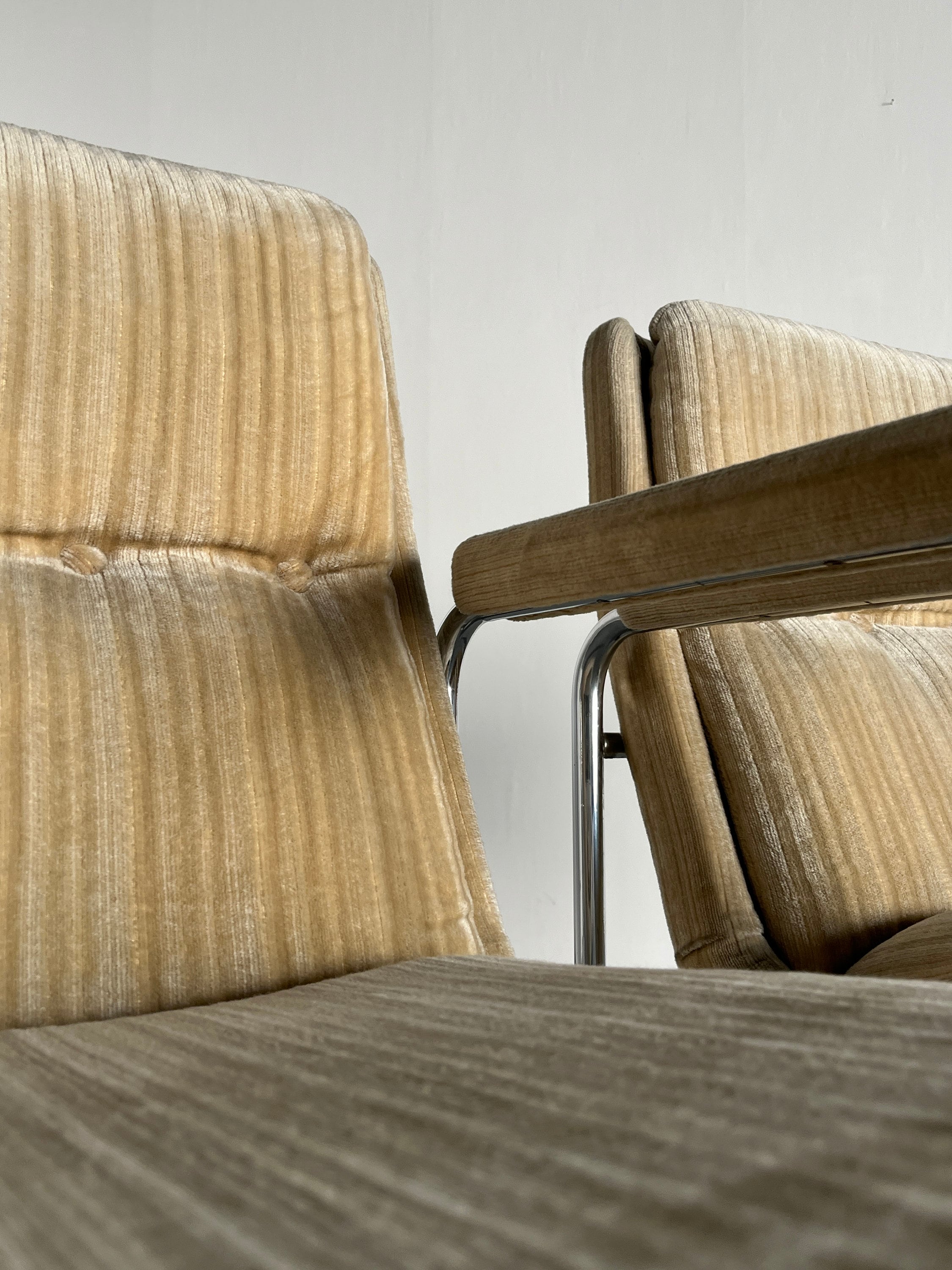Mid-Century Modern Chrome Armchairs, 1970s Germany