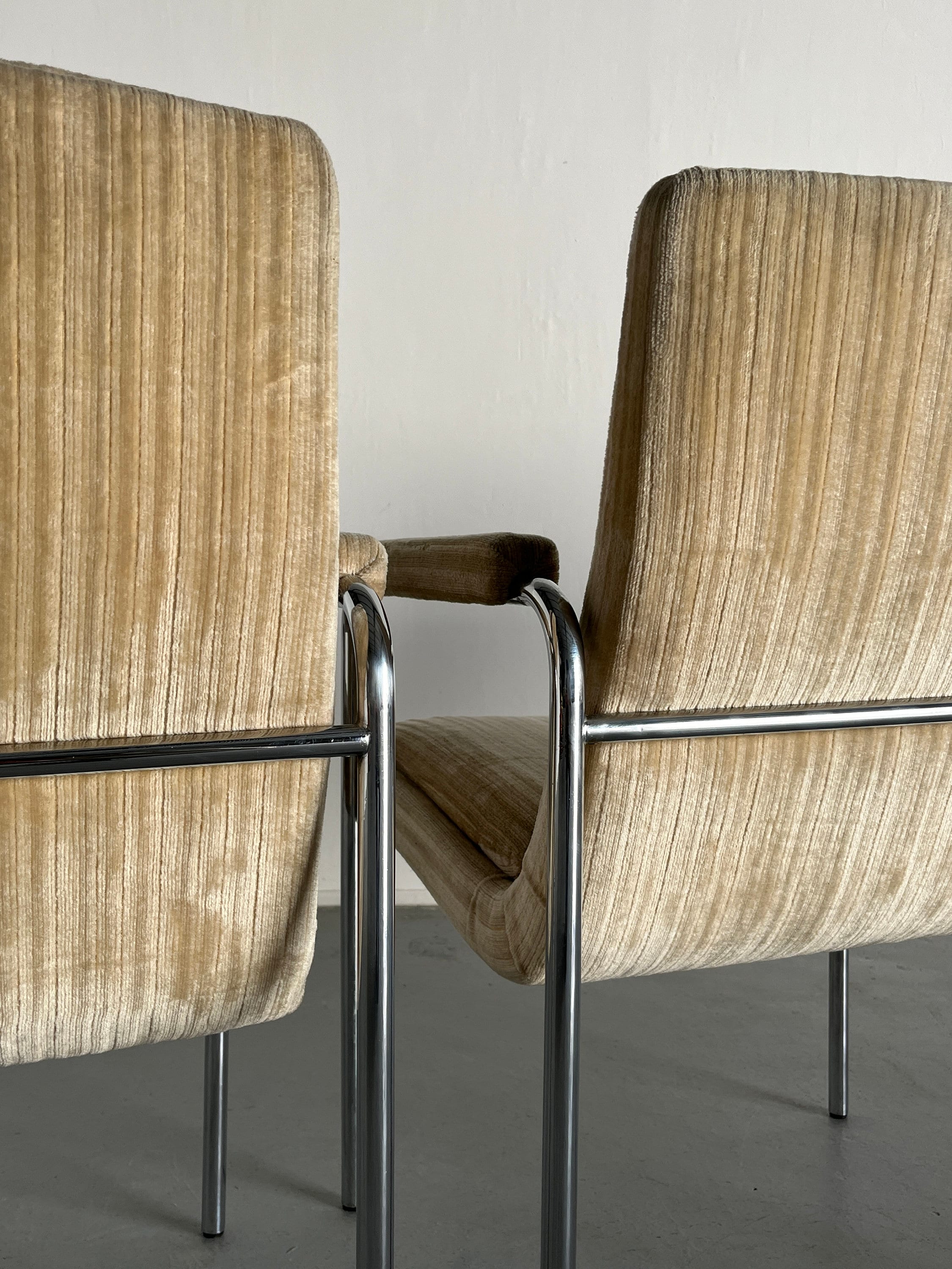 Mid-Century Modern Chrome Armchairs, 1970s Germany