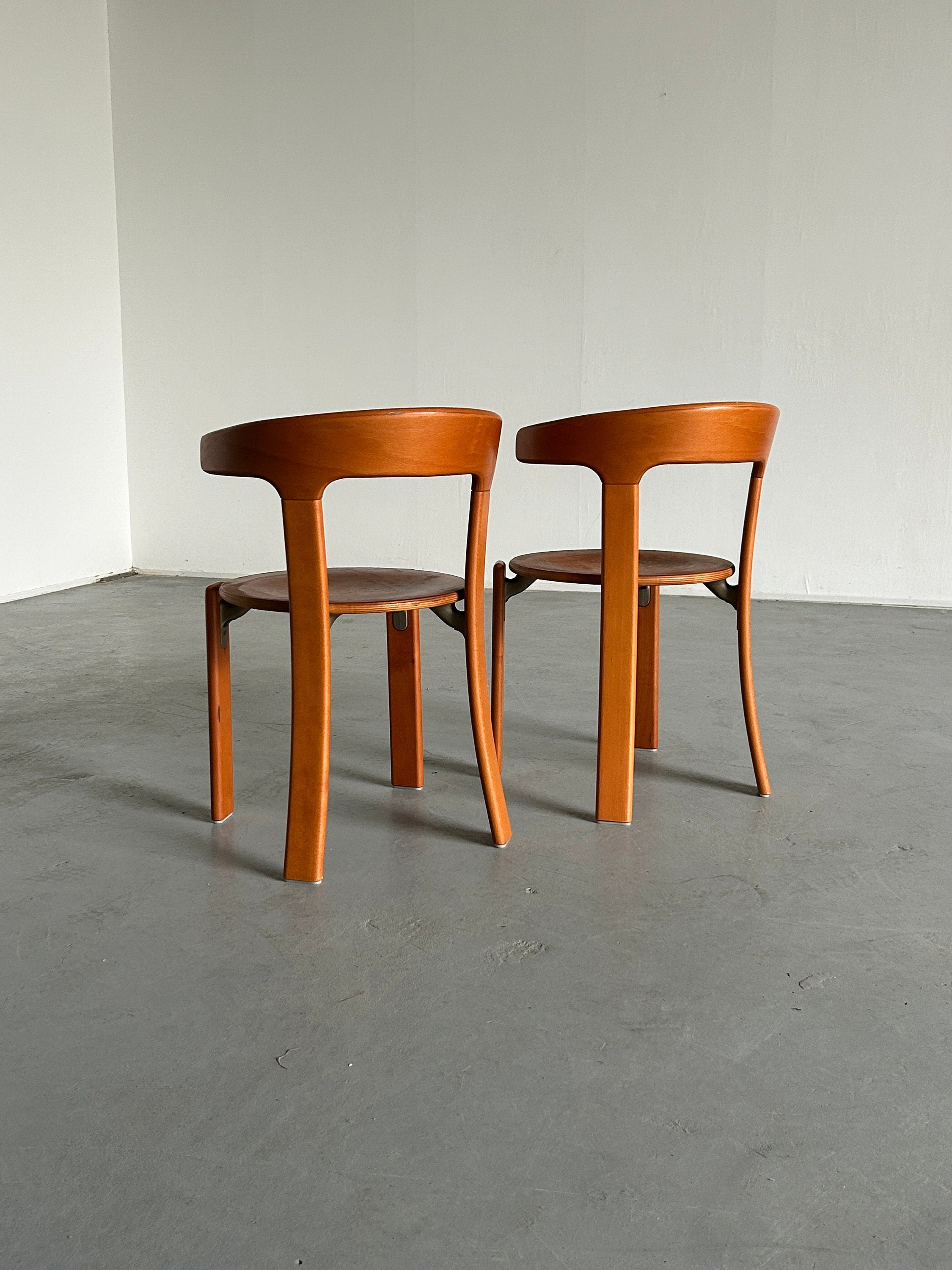 Pair of Bruno Rey Mid Century Stackable Chairs for Kusch & Co, 1990s Germany