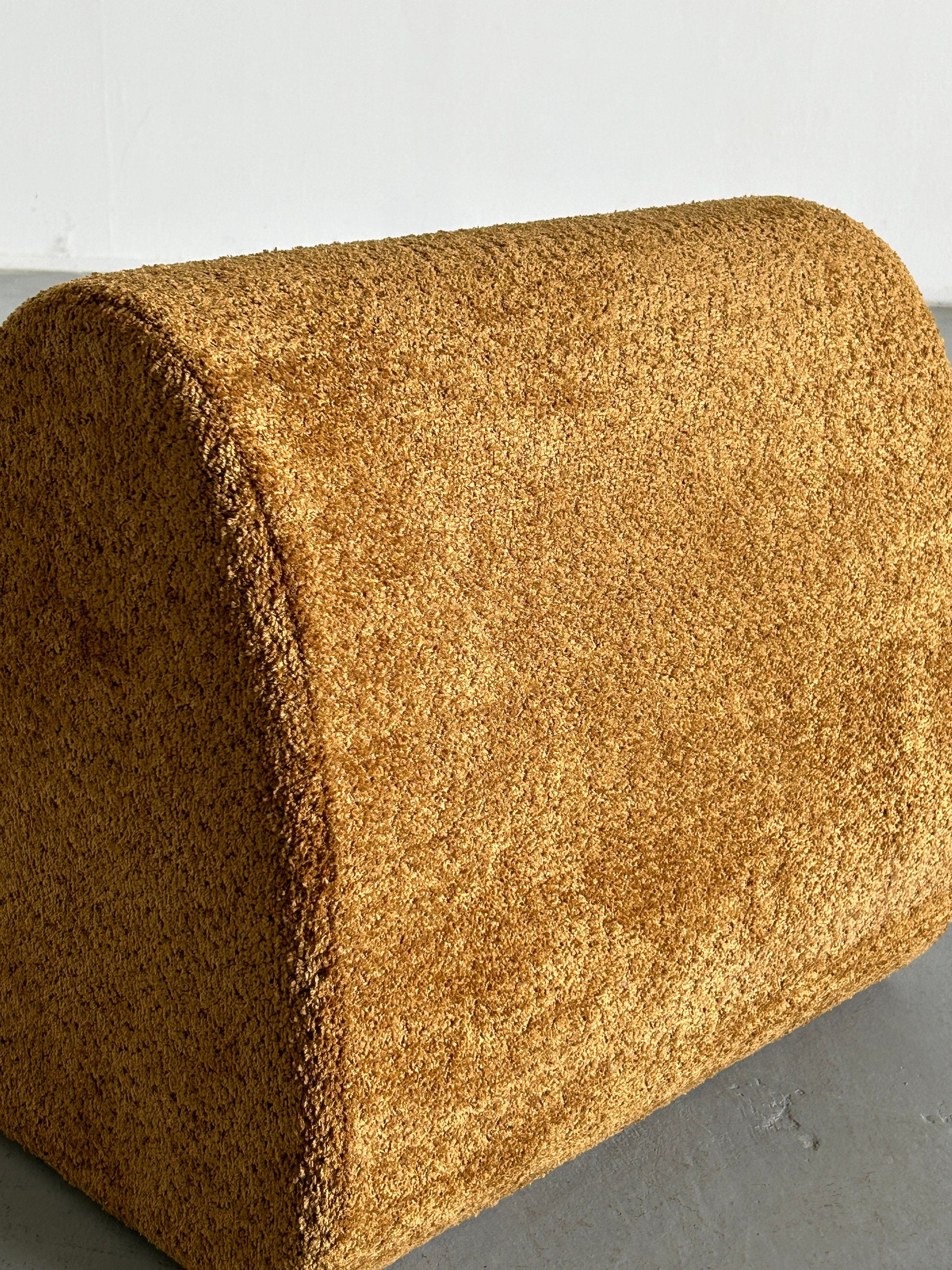 Italian Mid-Century-Modern Club Chair in Ochre Boucle, 1970s Italy